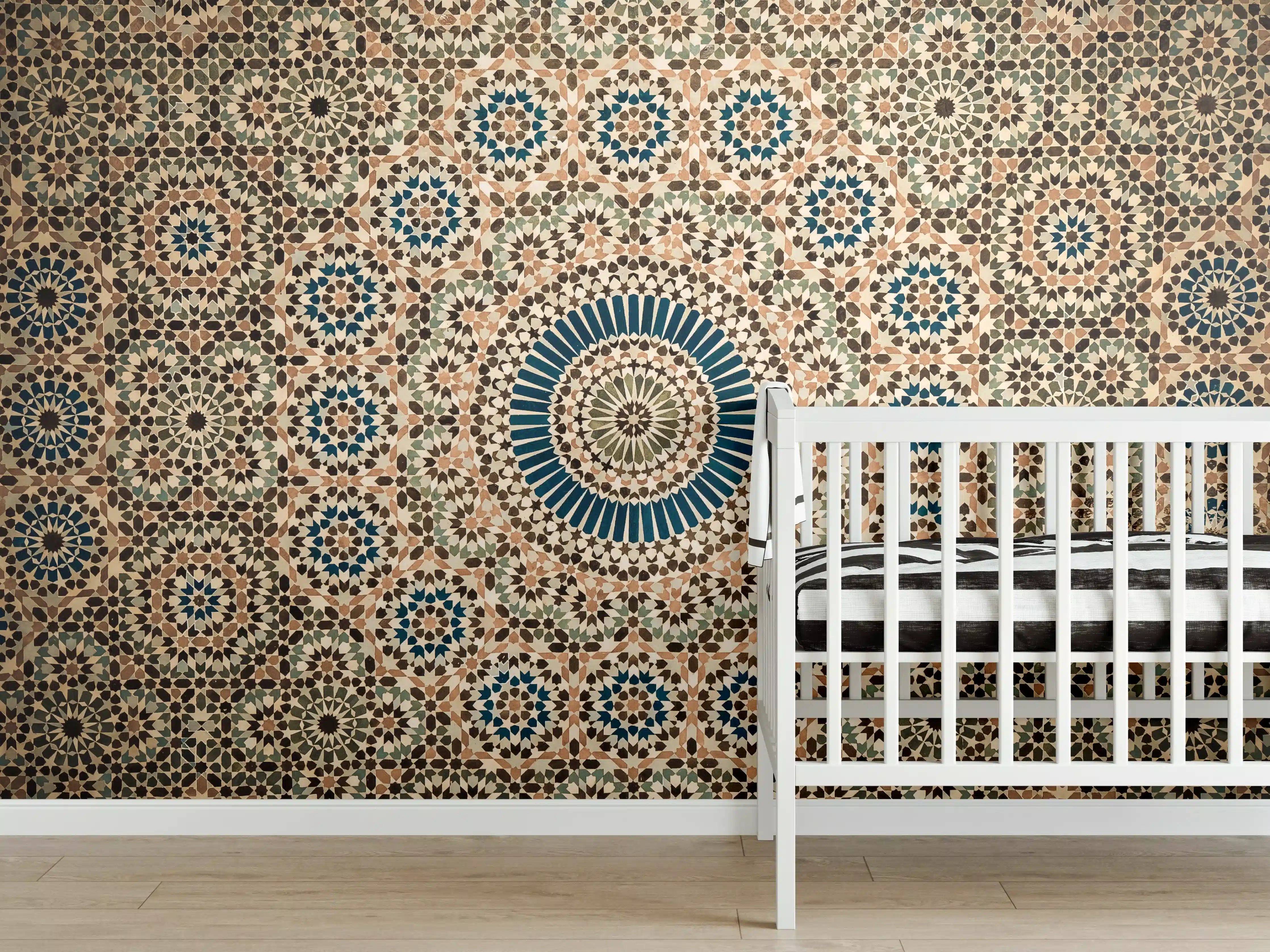 Babyzimmer Wandgestaltung - Bunte islamische Mosaikdekoration