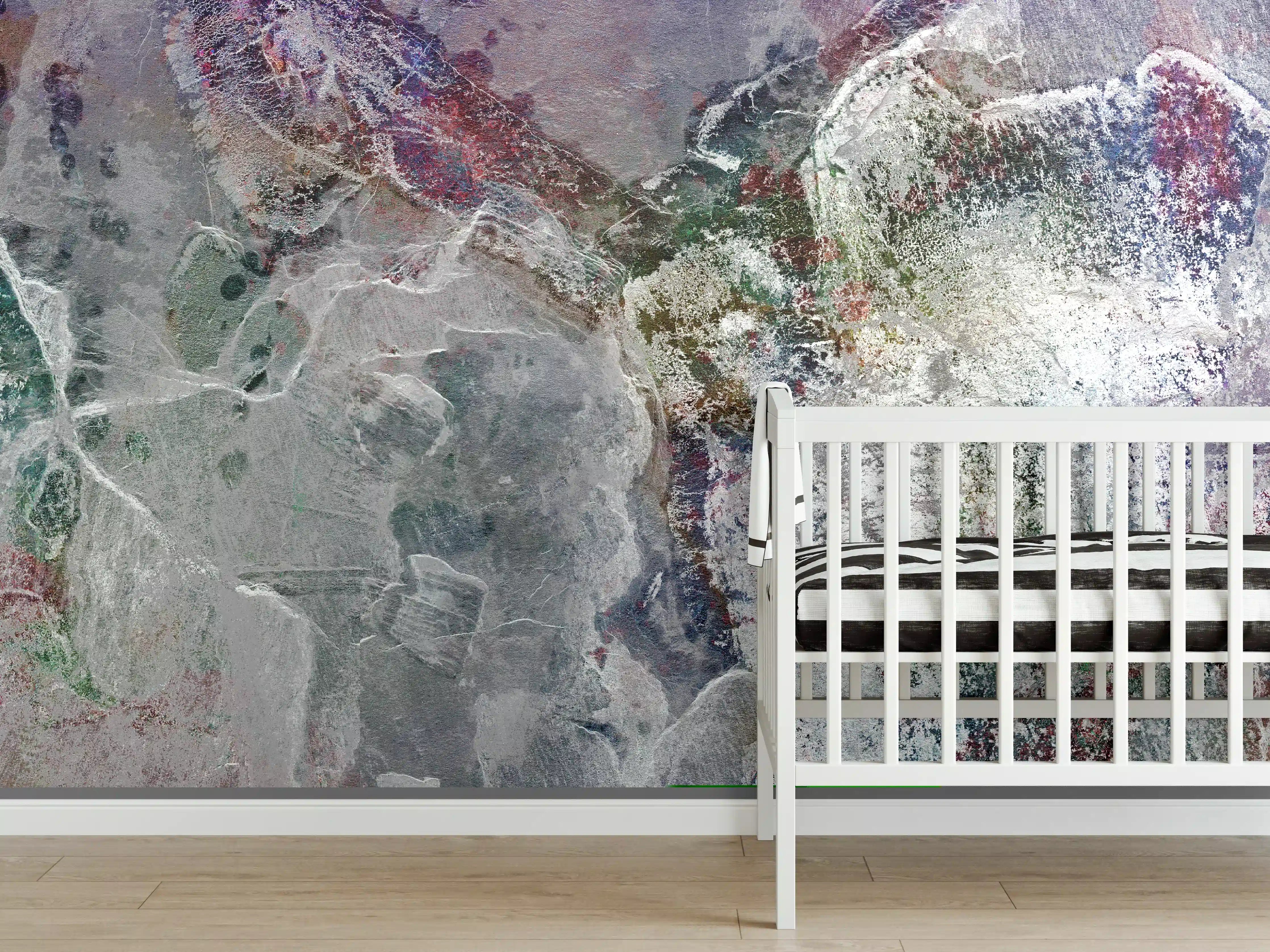 Babyzimmer Wandgestaltung - Bunte natürliche Marmortextur