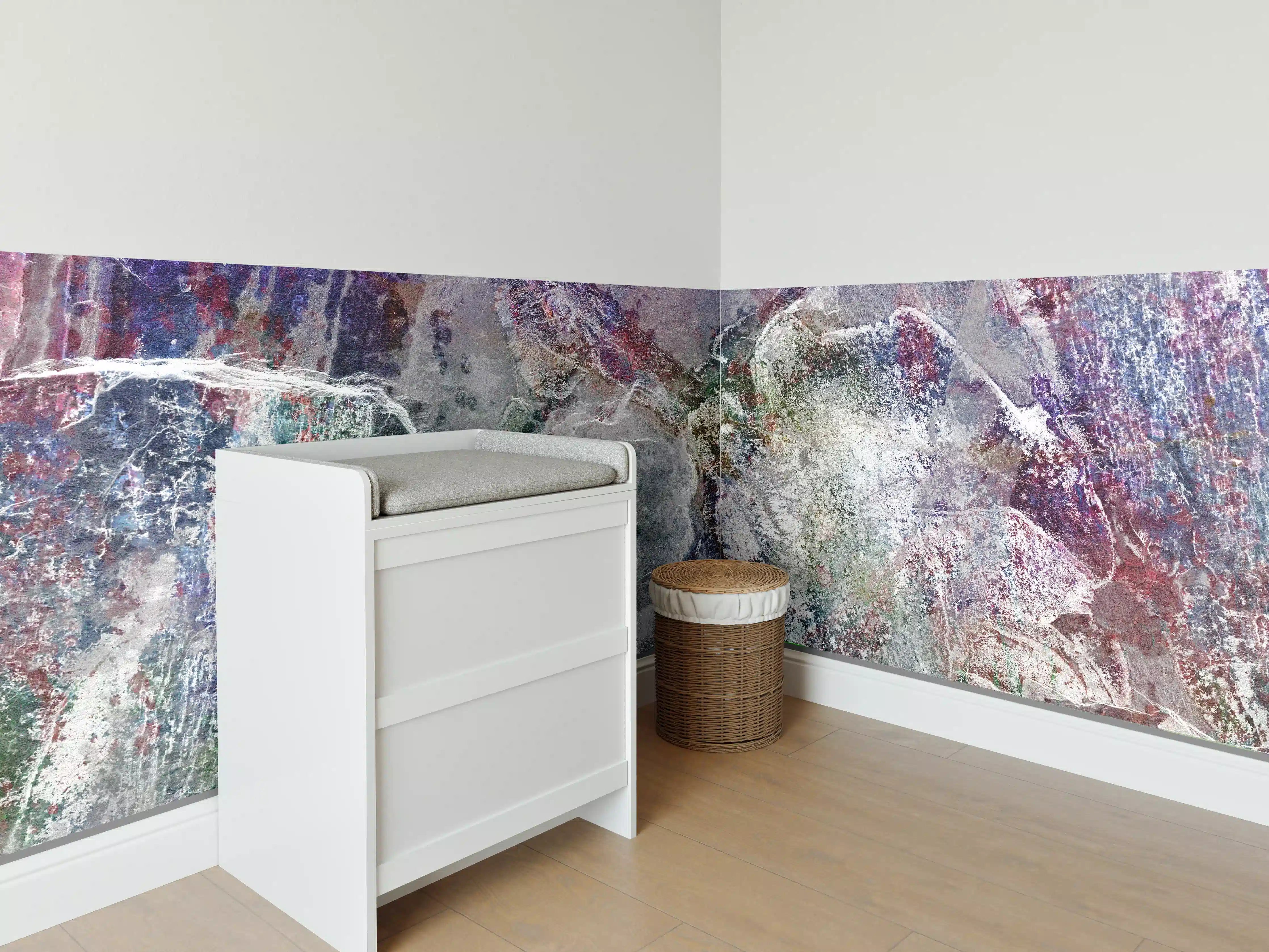 Babyzimmer Wandgestaltung - Bunte natürliche Marmortextur