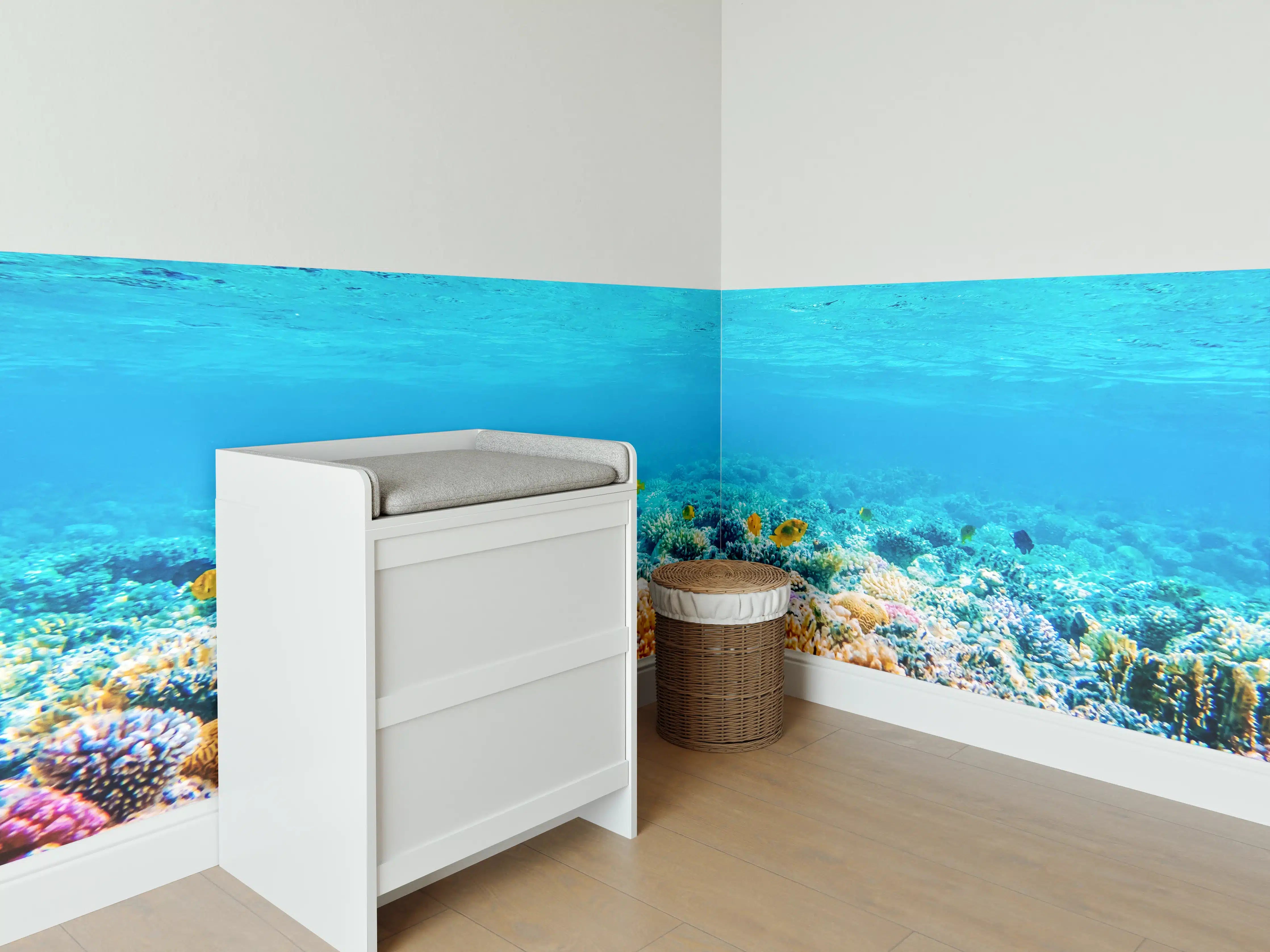 Babyzimmer Wandgestaltung - Bunter Korallenriff unter Wasser