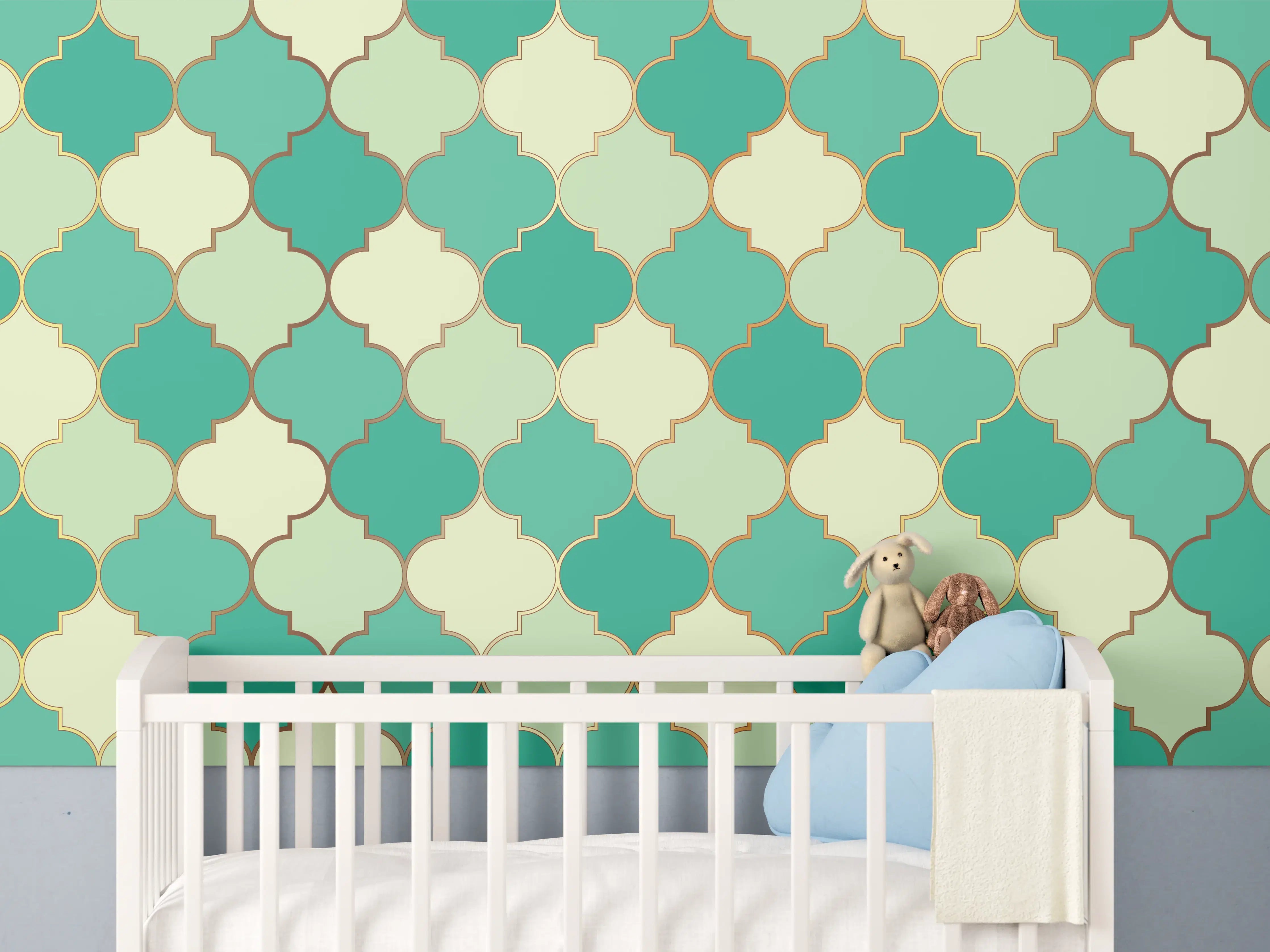 Babyzimmer Wandgestaltung - Bunter Marokkanischer Musterbezug