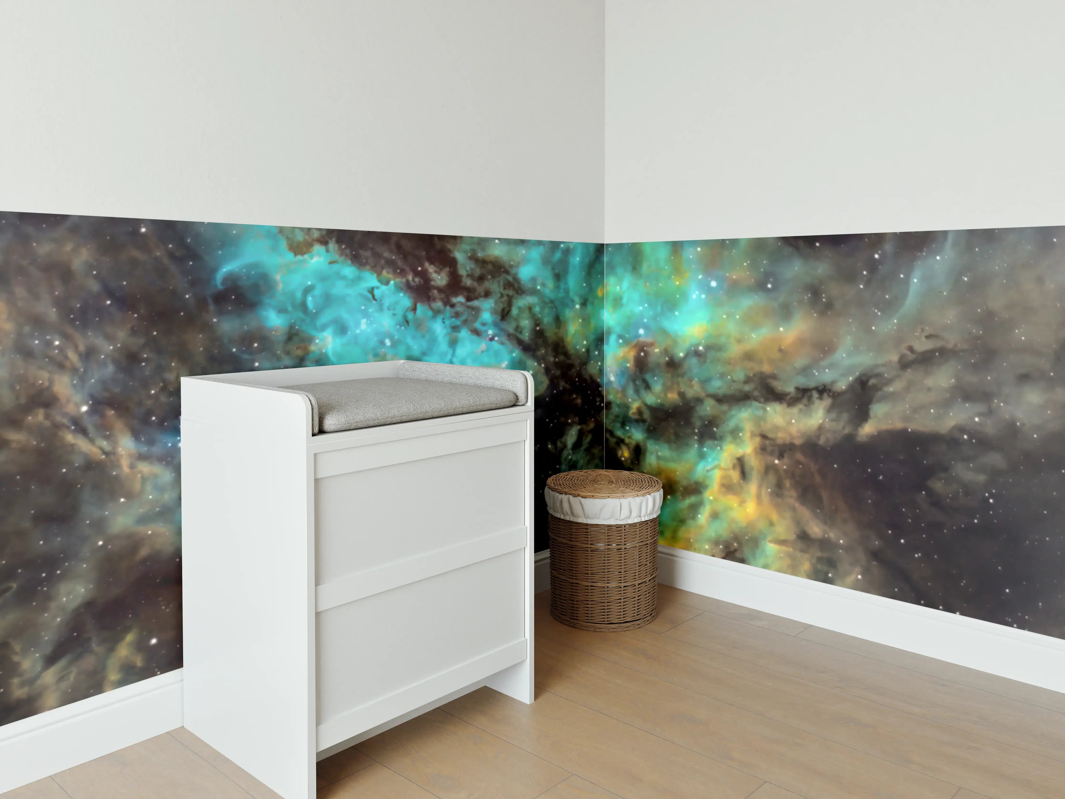 Babyzimmer Wandgestaltung - Bunter Sternenhimmel
