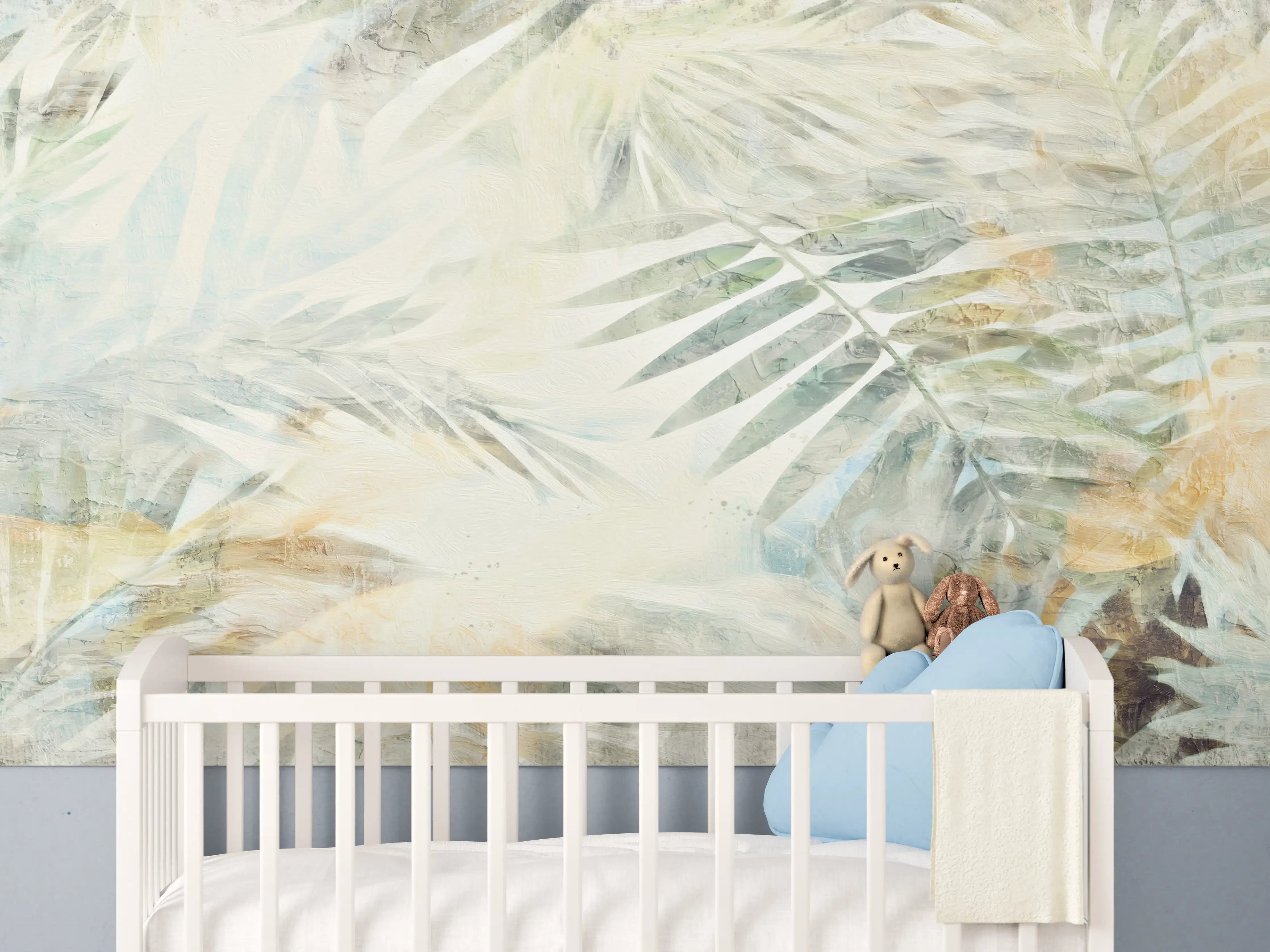 Babyzimmer Wandgestaltung - Buntes Dschungel Gemälde