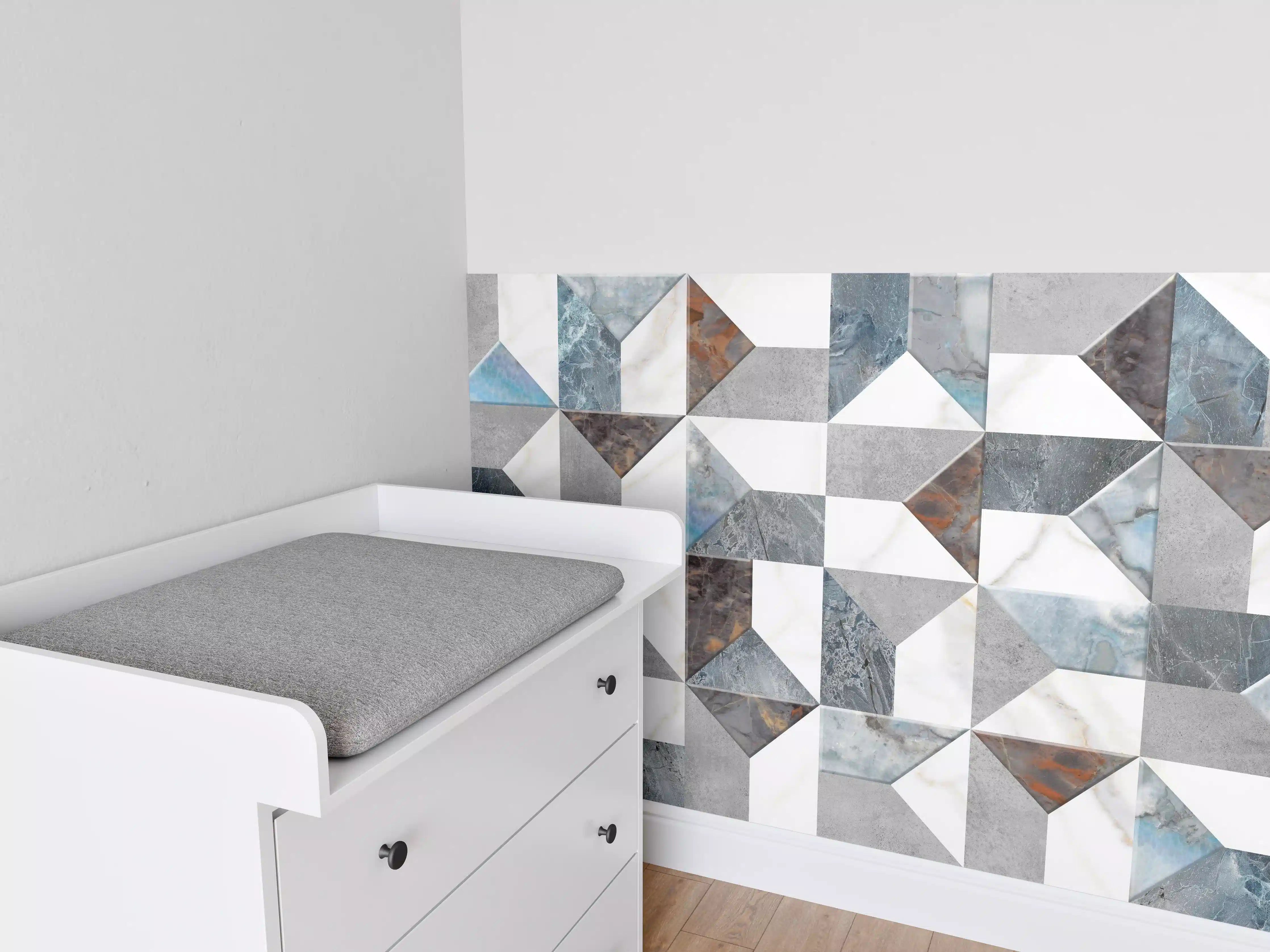 Babyzimmer Wandgestaltung - Buntes Fliesenmuster