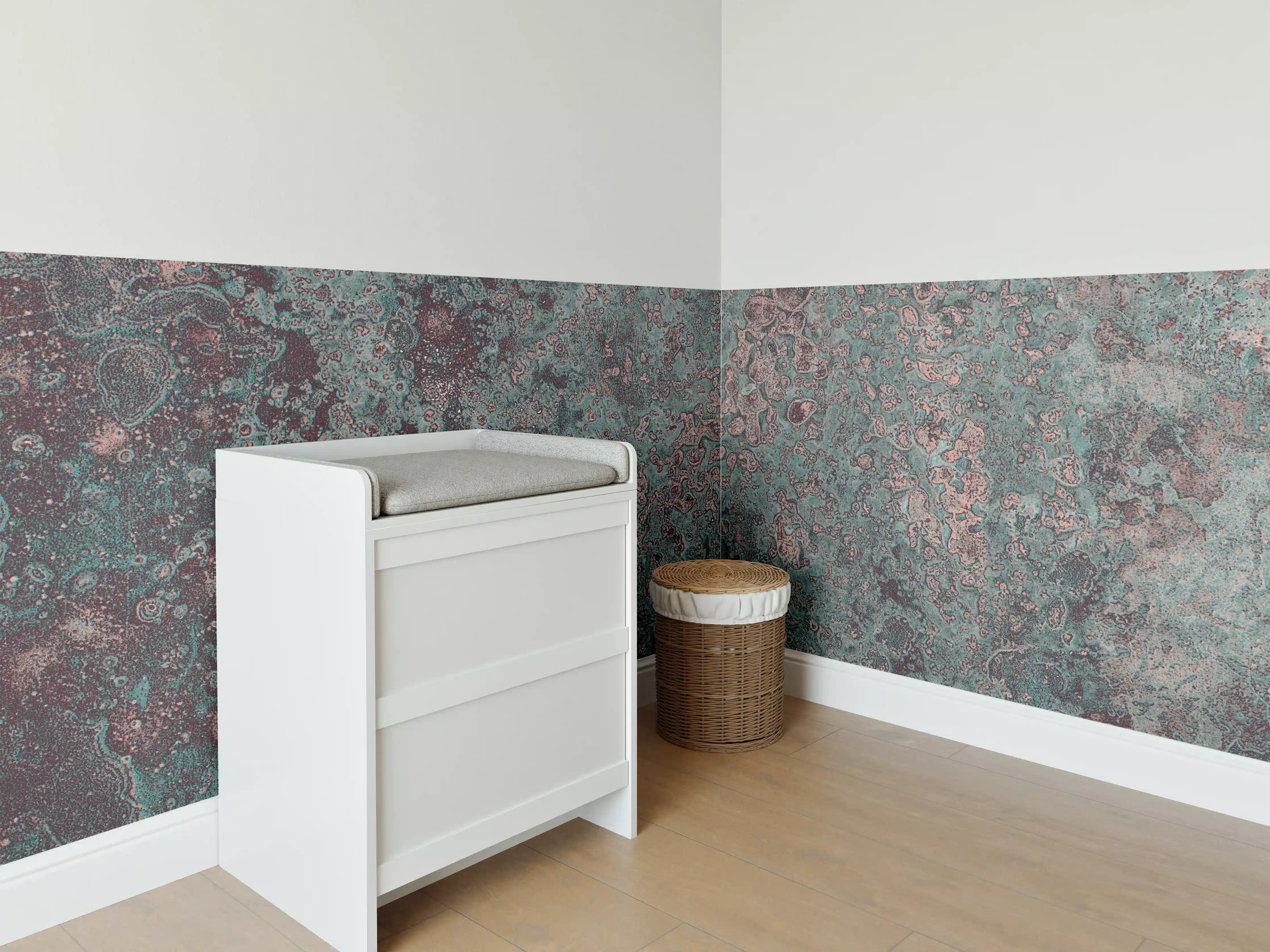 Babyzimmer Wandgestaltung - Buntes Marmor-Textur Design