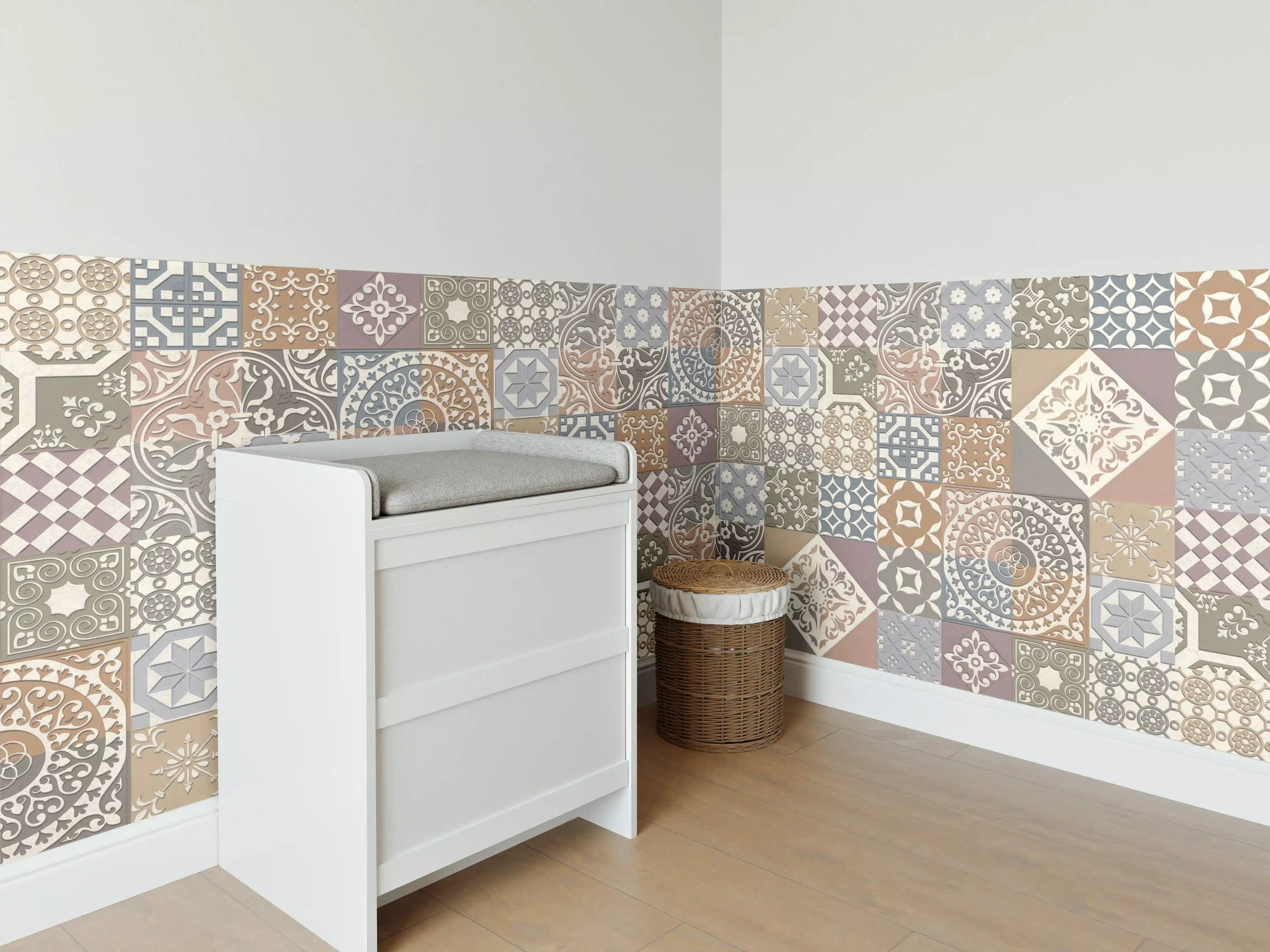 Babyzimmer Wandgestaltung - Buntes portugiesisches Mosaik