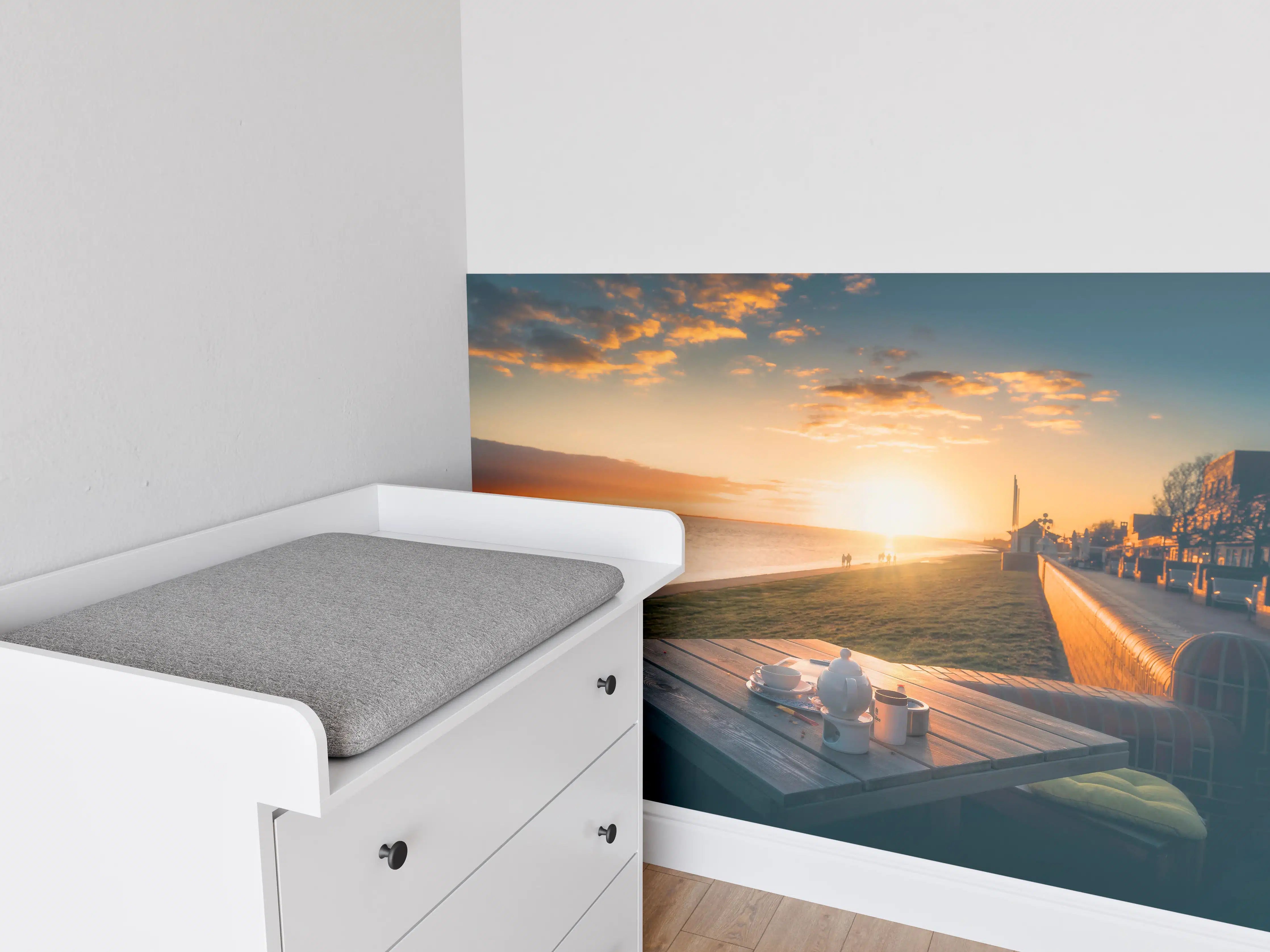 Babyzimmer Wandgestaltung - Cafe am sonnigen Südstrand - Wilhelmshaven