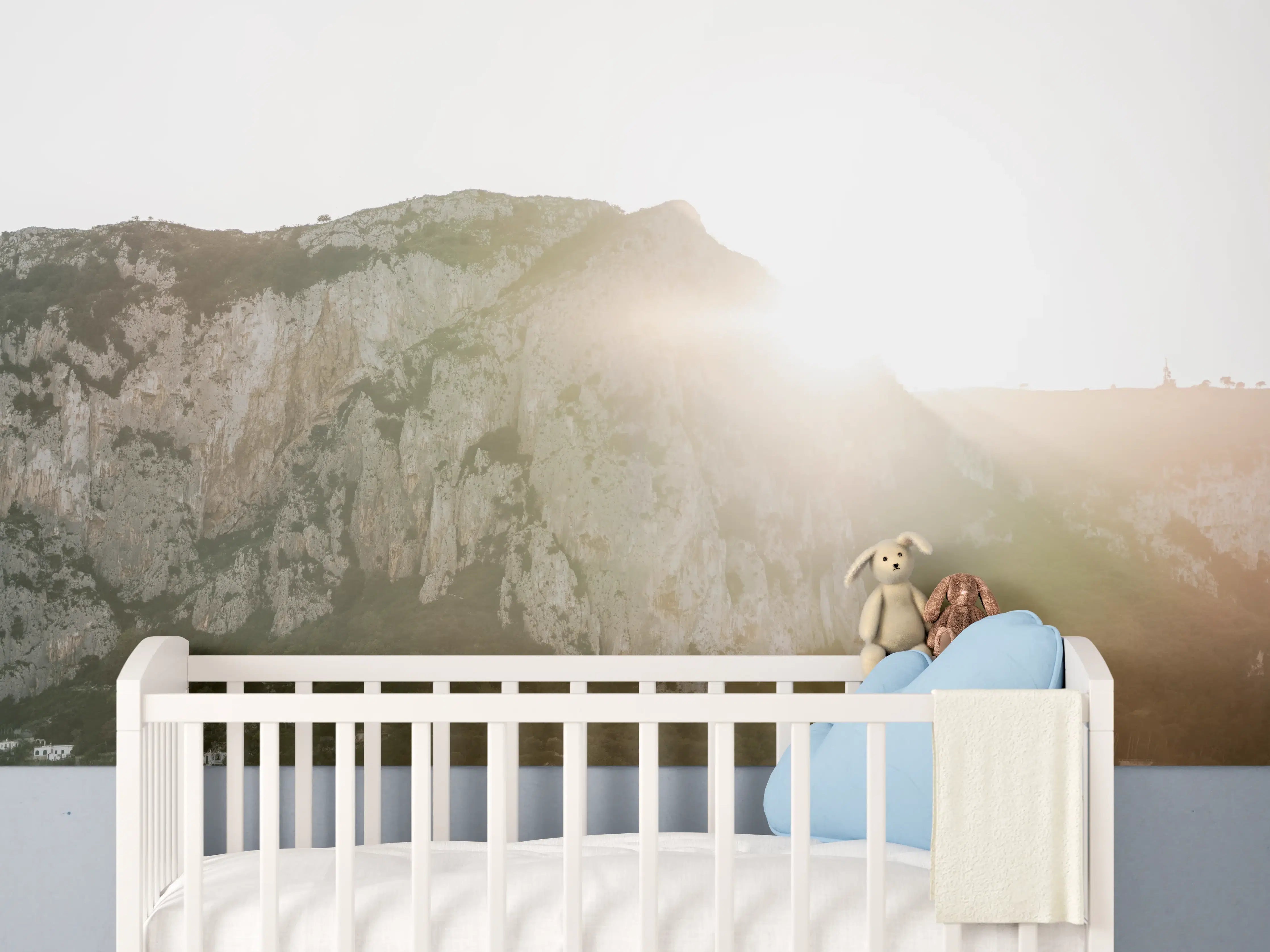 Babyzimmer Wandgestaltung - Capri Morgendämmerung Weiß