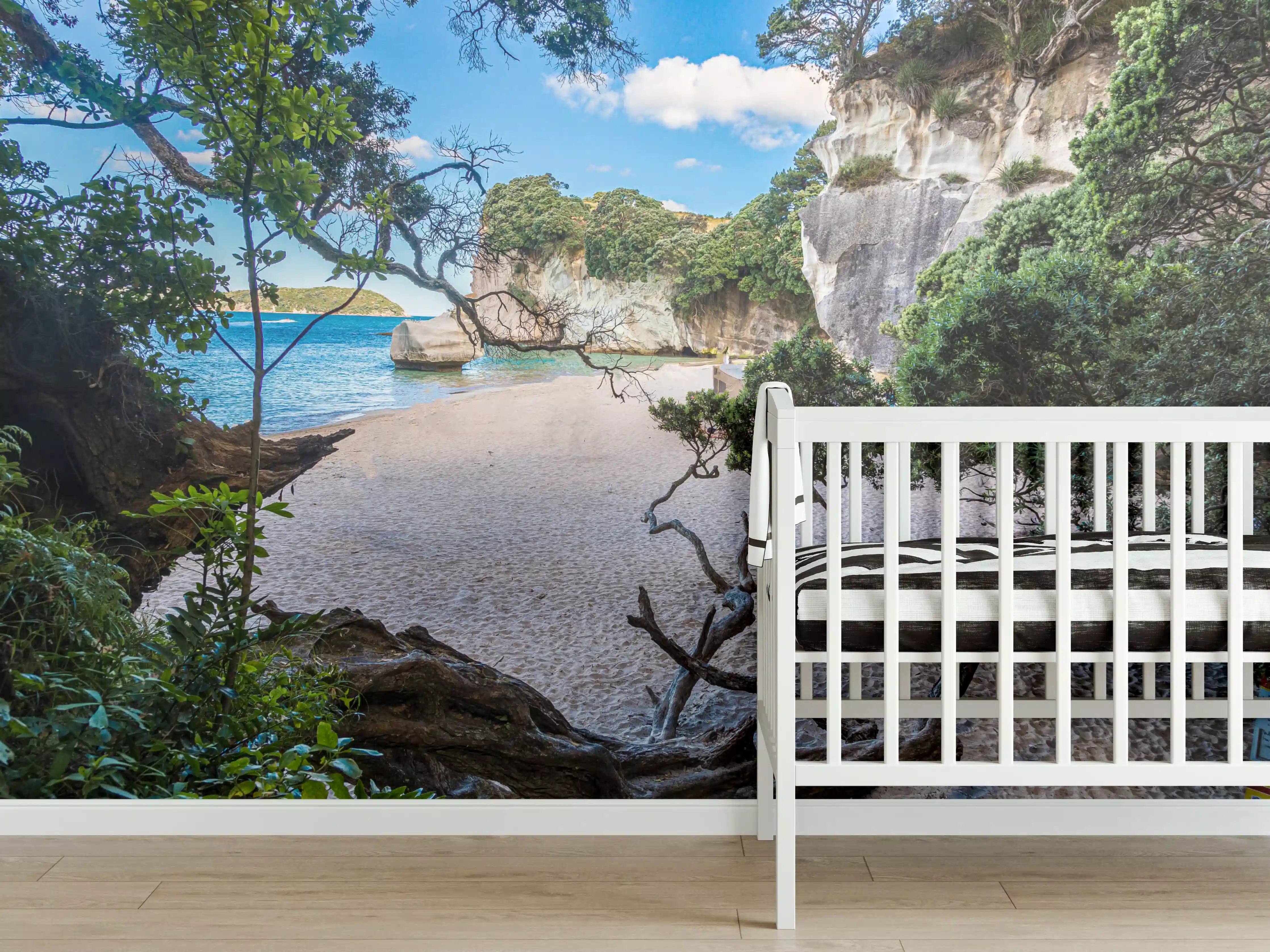 Babyzimmer Wandgestaltung - Cathedral Cove Paradiesstrand