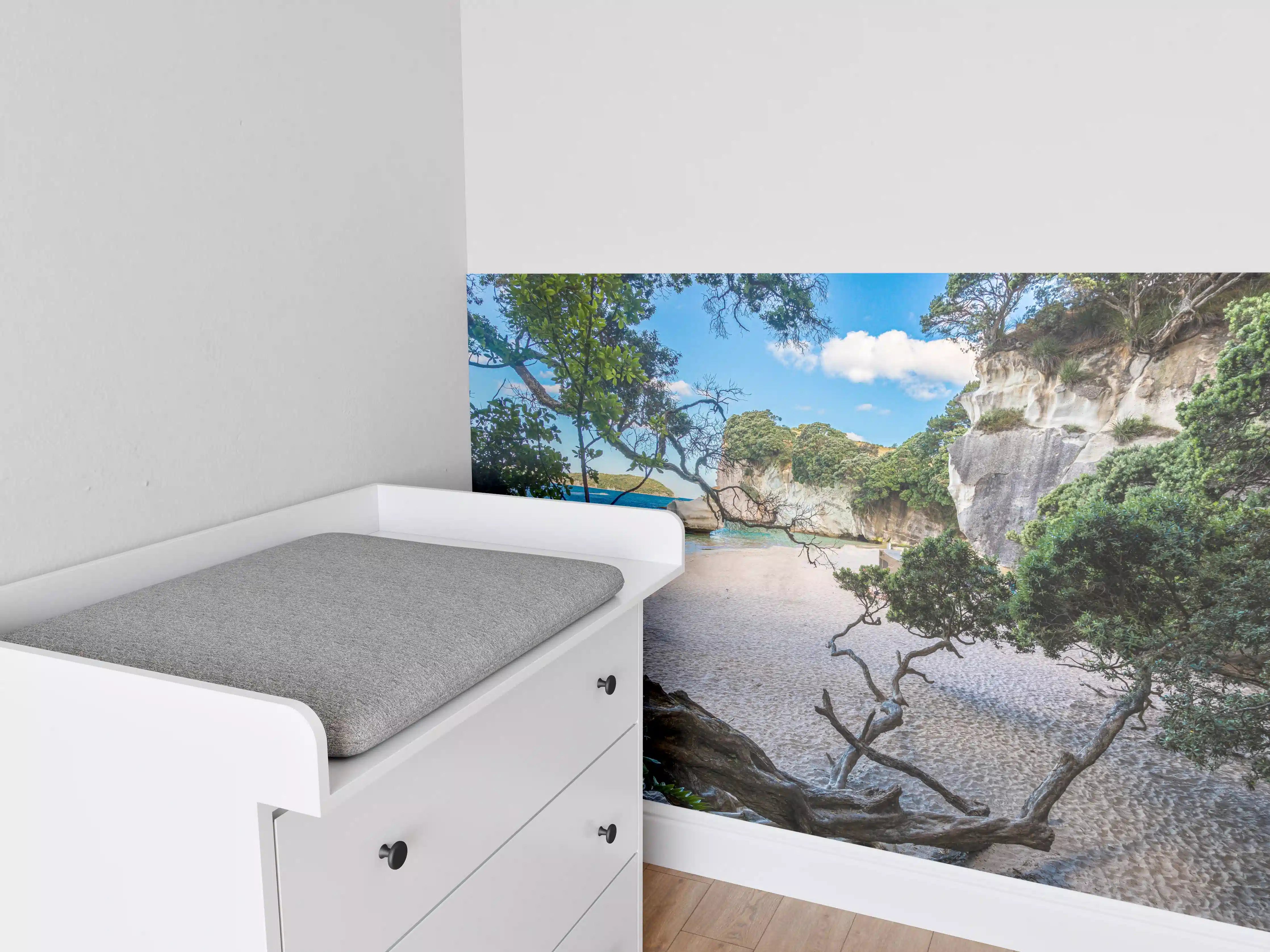 Babyzimmer Wandgestaltung - Cathedral Cove Paradiesstrand