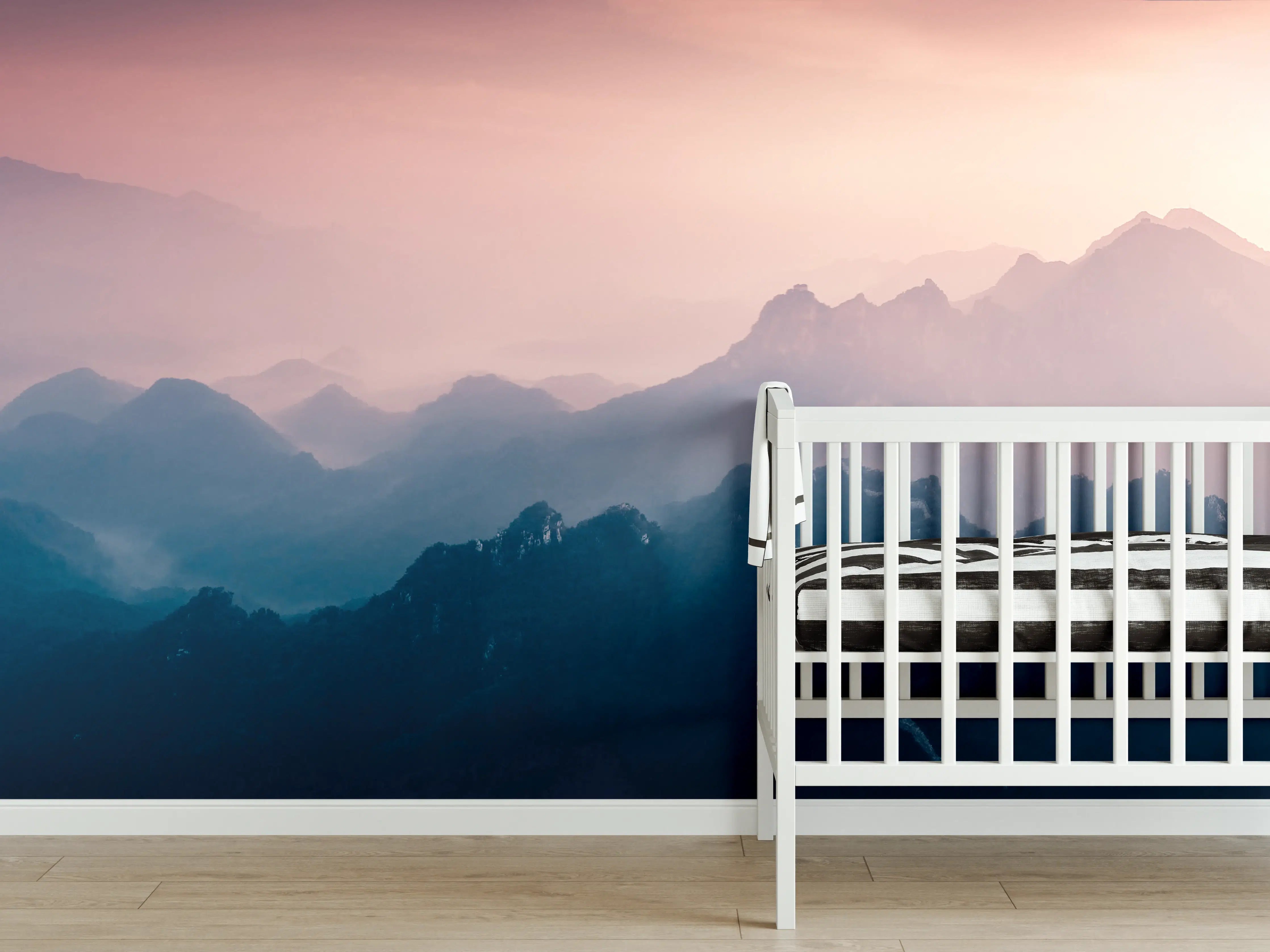 Babyzimmer Wandgestaltung - Chinesiche Mauer bei Sonnenuntergang