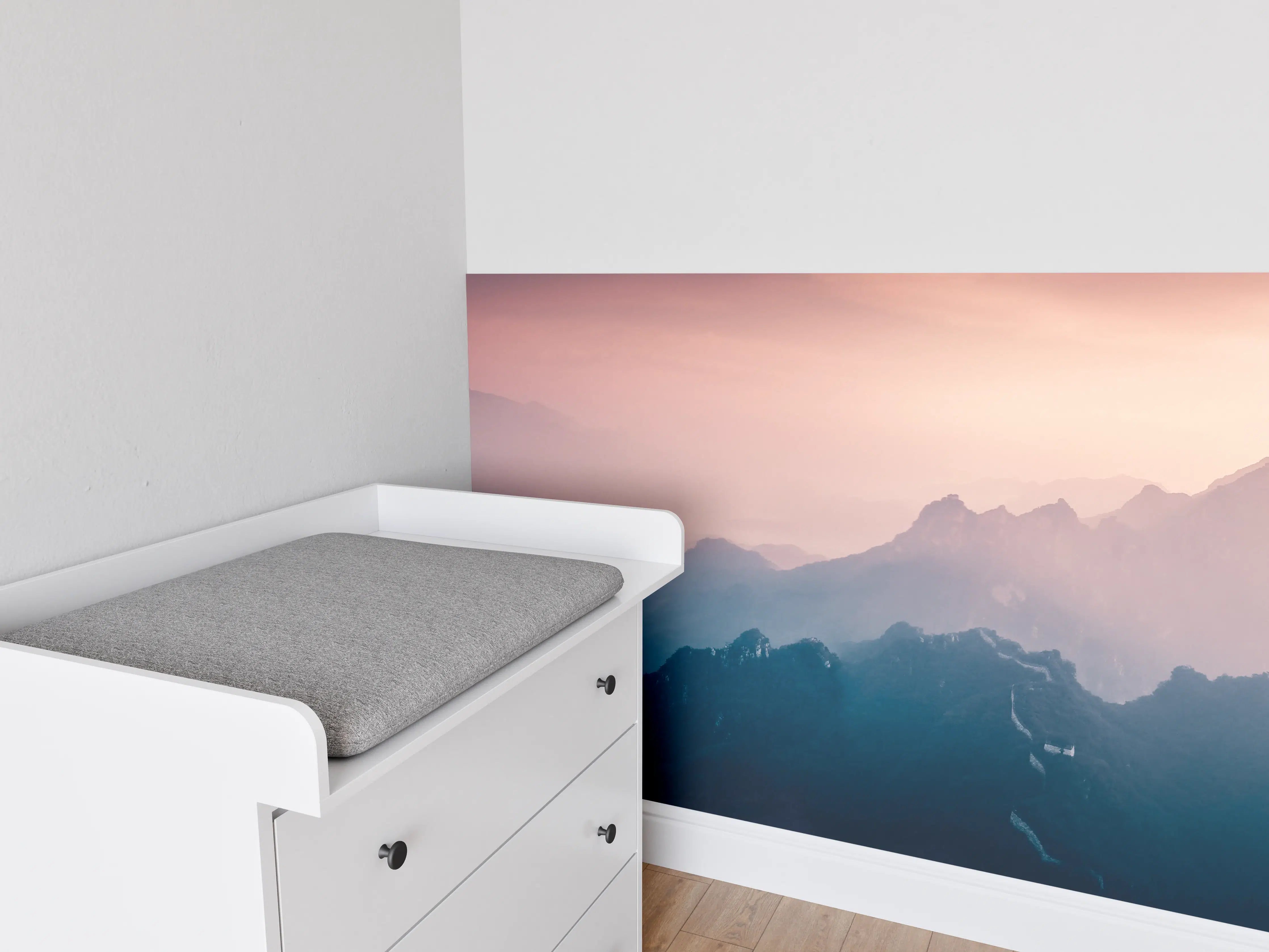 Babyzimmer Wandgestaltung - Chinesiche Mauer bei Sonnenuntergang