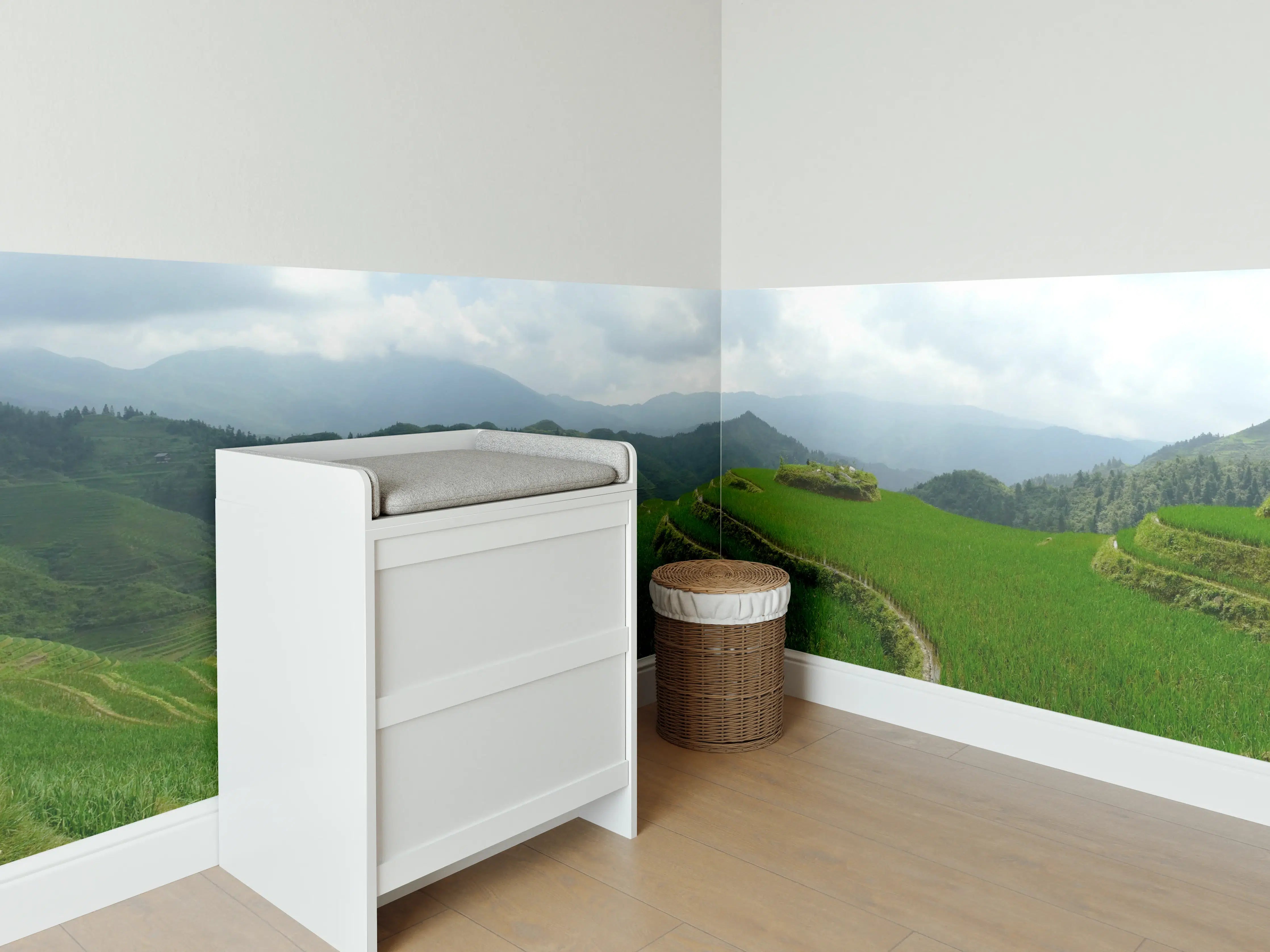 Babyzimmer Wandgestaltung - Chinesische Reisfelder auf den Bergen