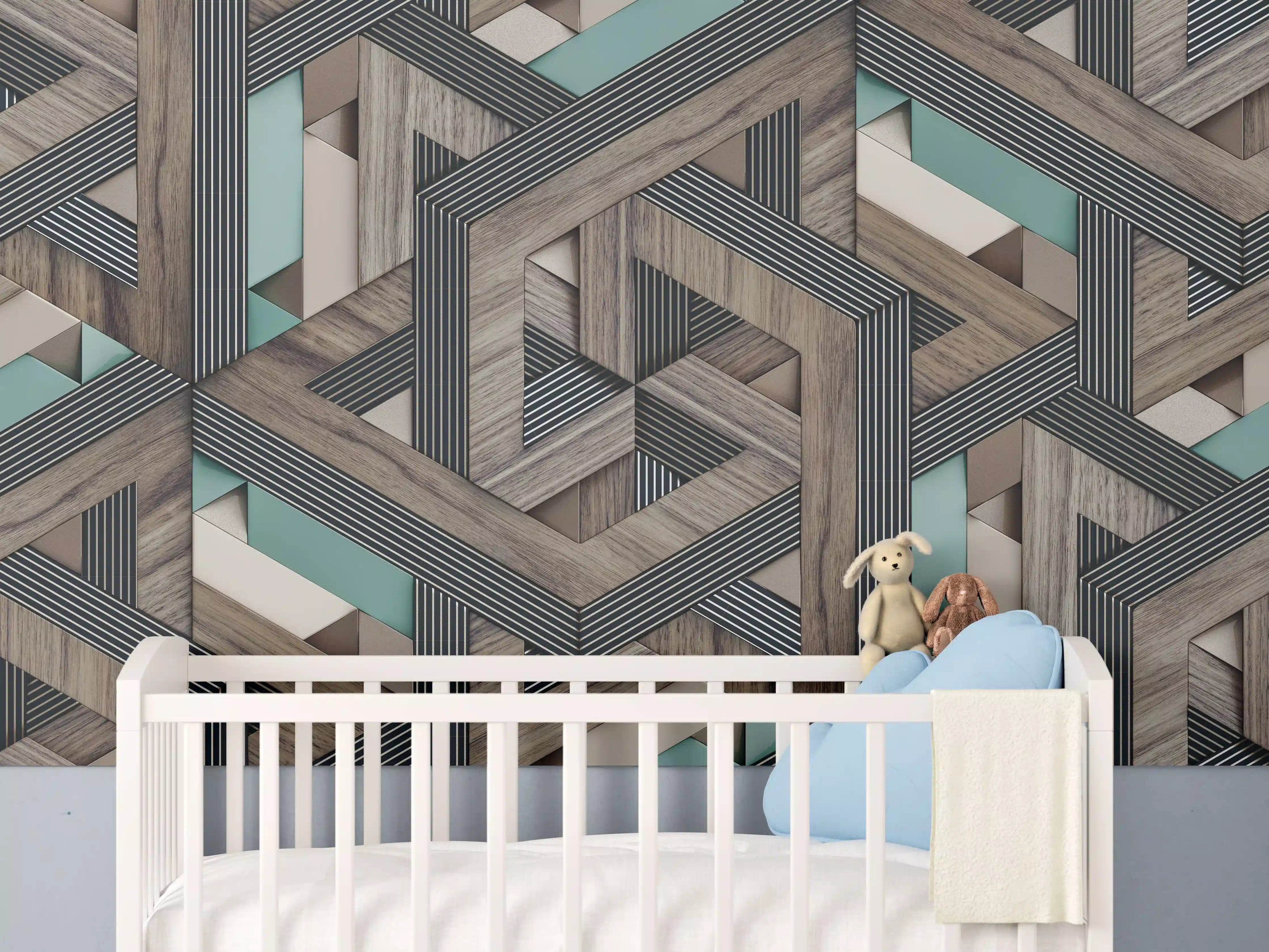 Babyzimmer Wandgestaltung - Dekorative Illustration - 3D Kunst