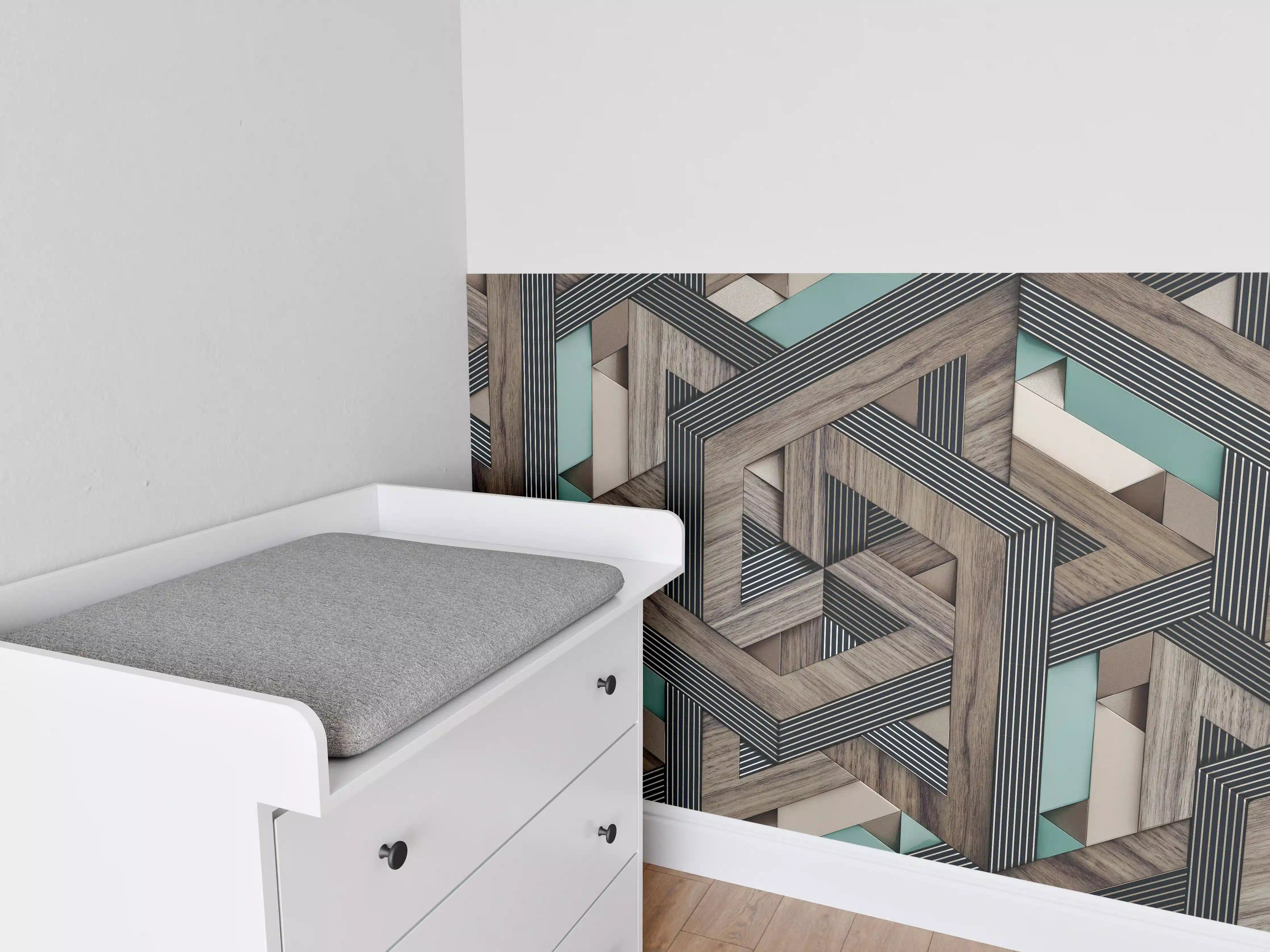 Babyzimmer Wandgestaltung - Dekorative Illustration - 3D Kunst