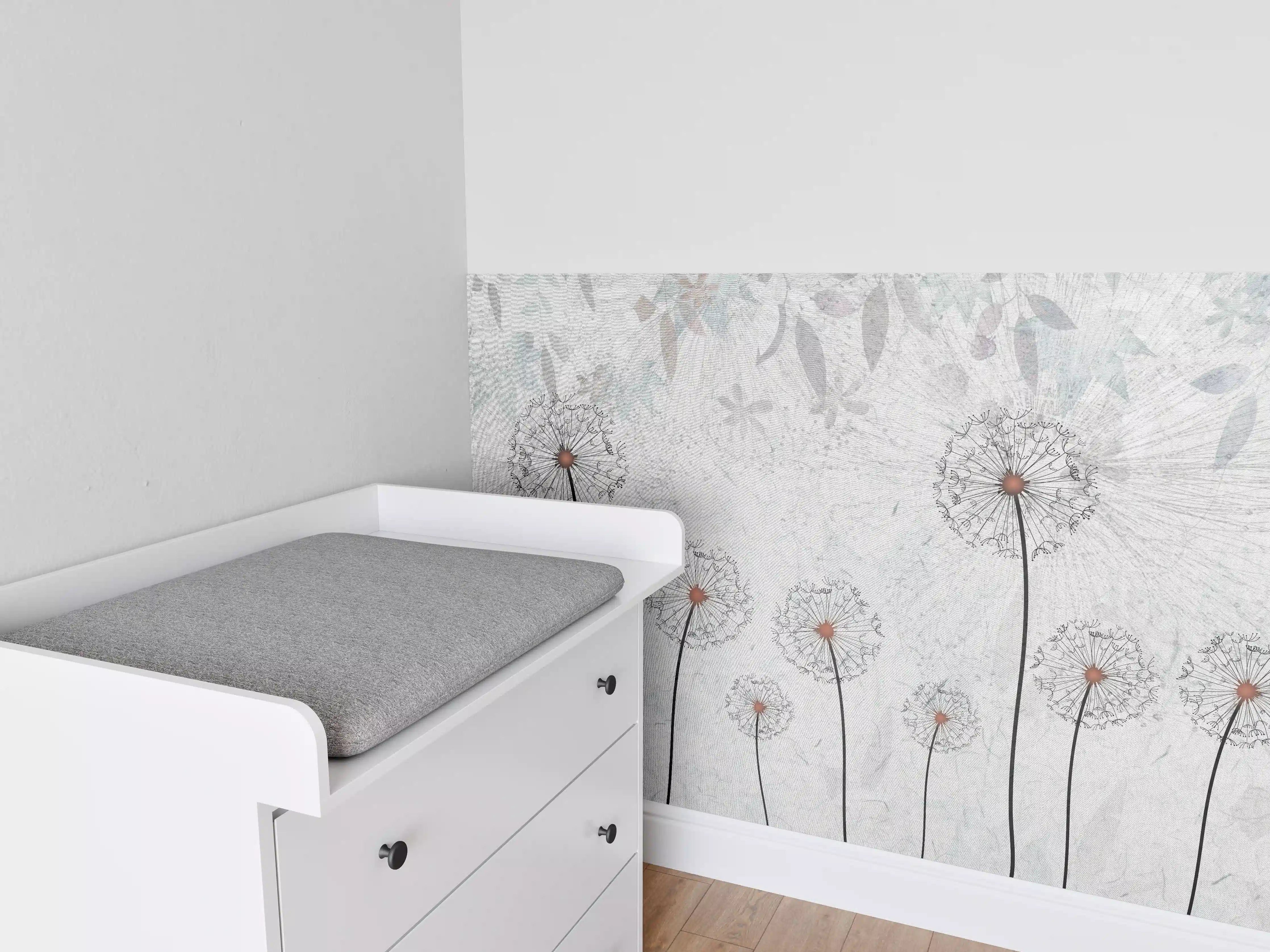 Babyzimmer Wandgestaltung - Dekoratives Löwenzahn Gemälde