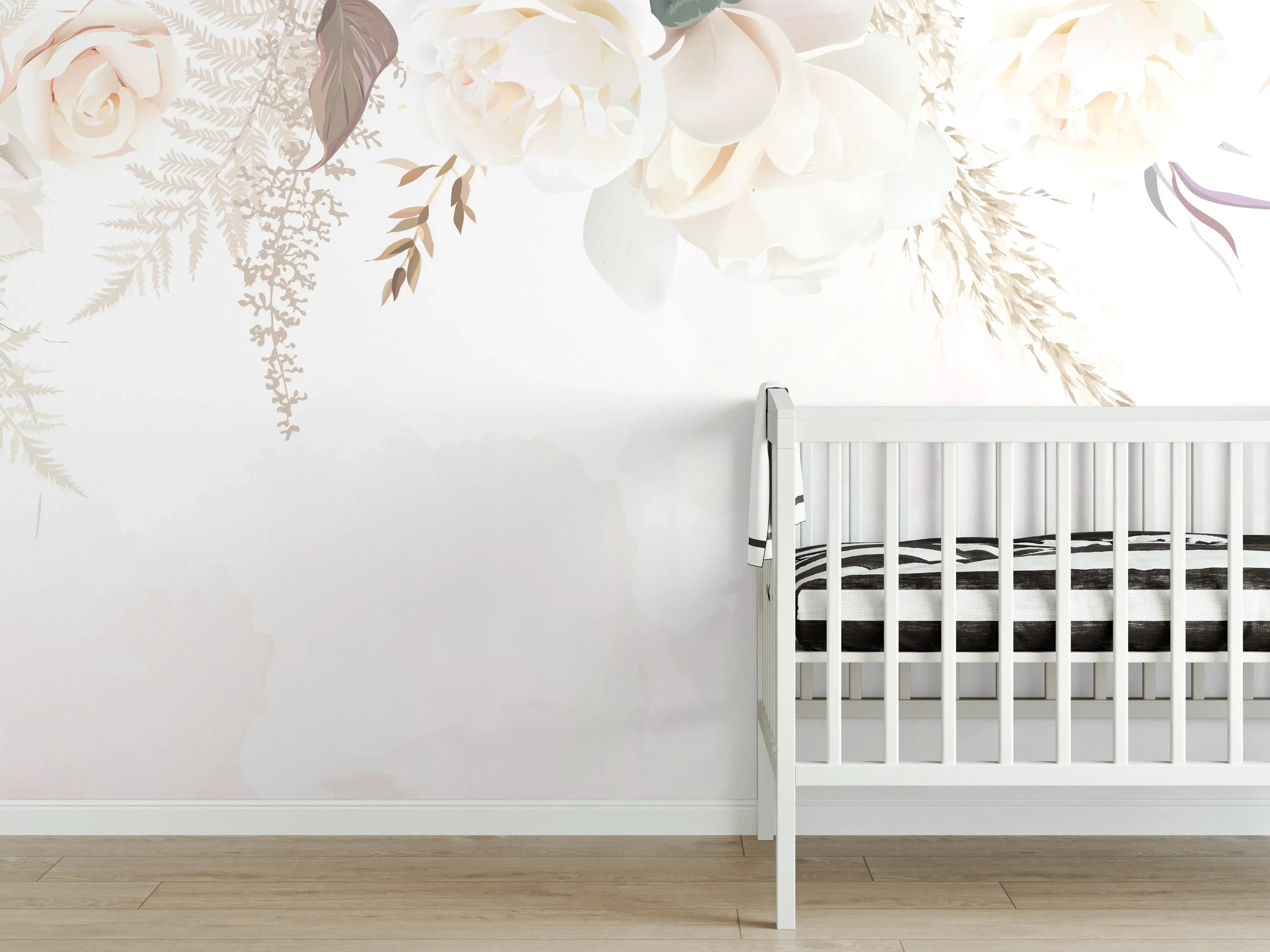 Babyzimmer Wandgestaltung - Delicate Floral Tiara