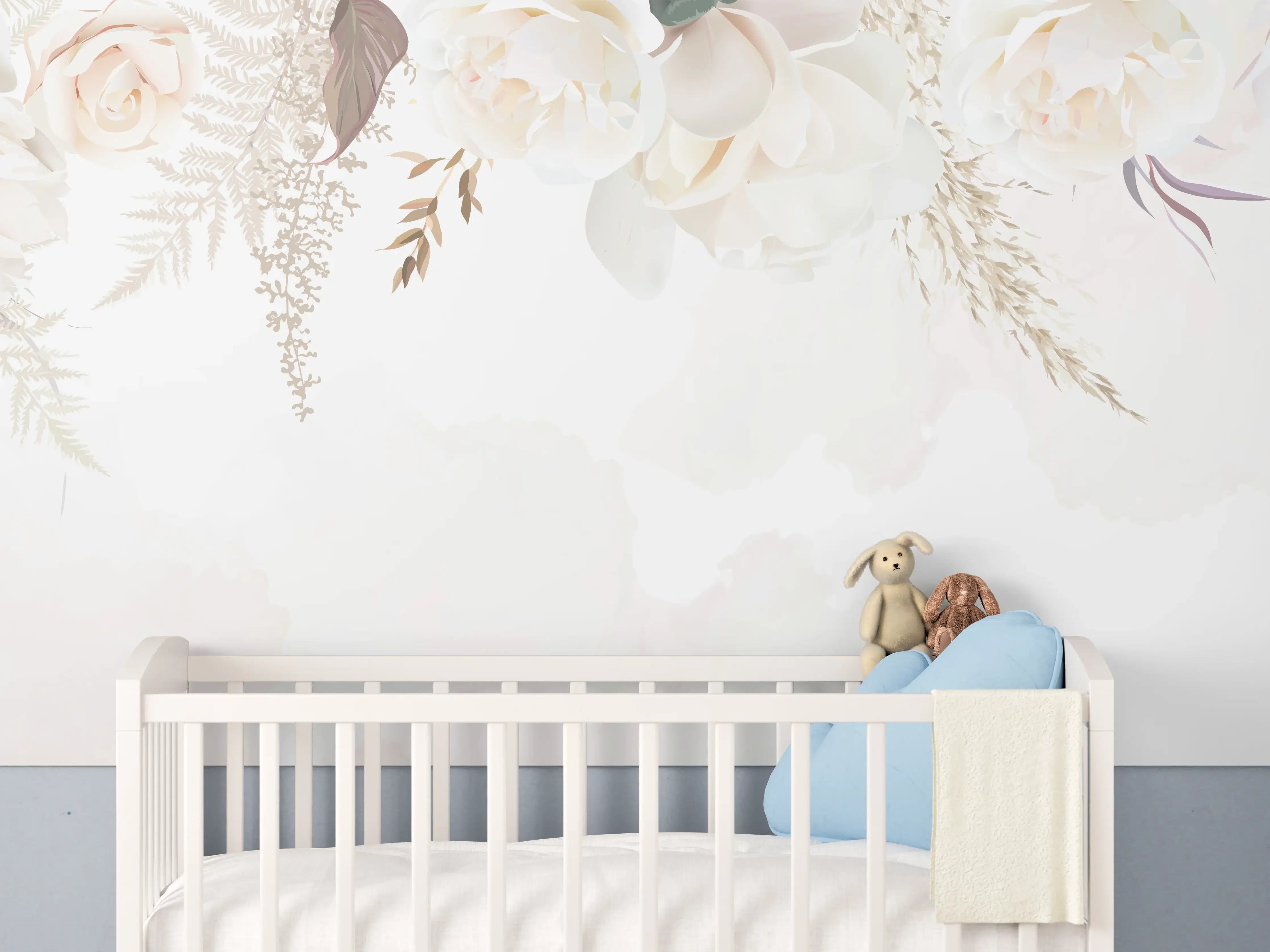 Babyzimmer Wandgestaltung - Delicate Floral Tiara