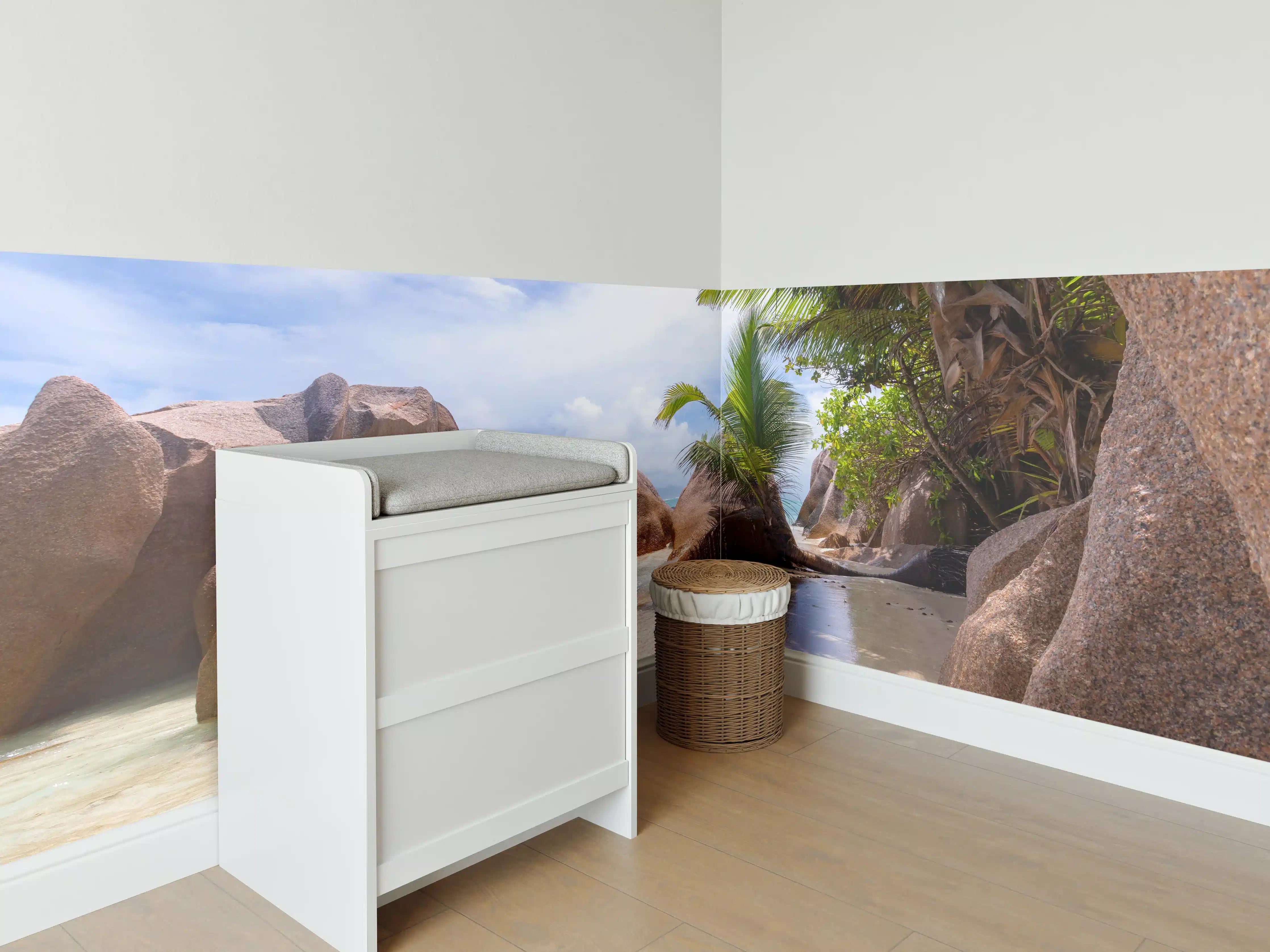 Babyzimmer Wandgestaltung - Der Traumstrand - Anse Source d Argent