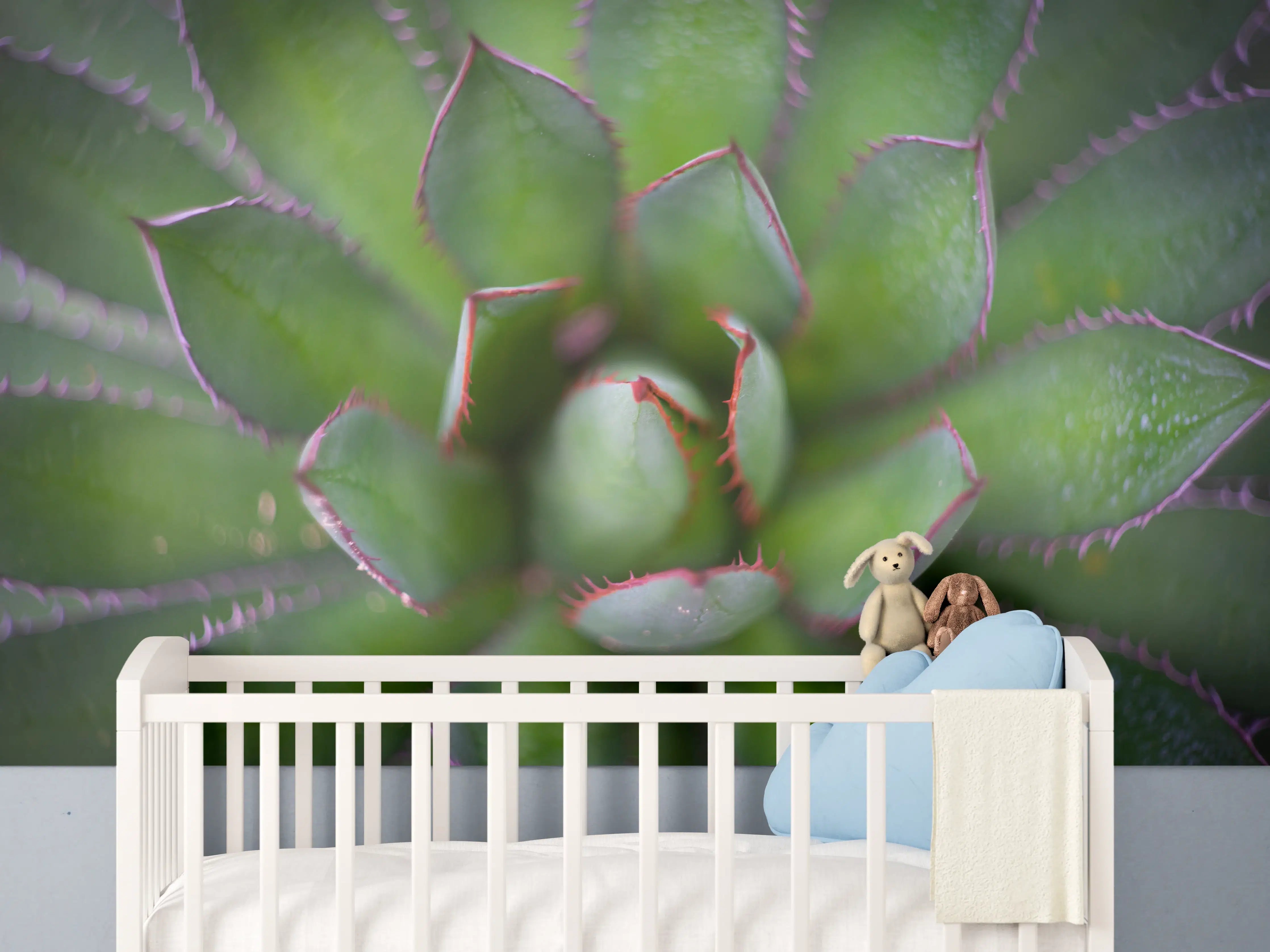 Babyzimmer Wandgestaltung - Detailreiche Grüne Agave Pflanze