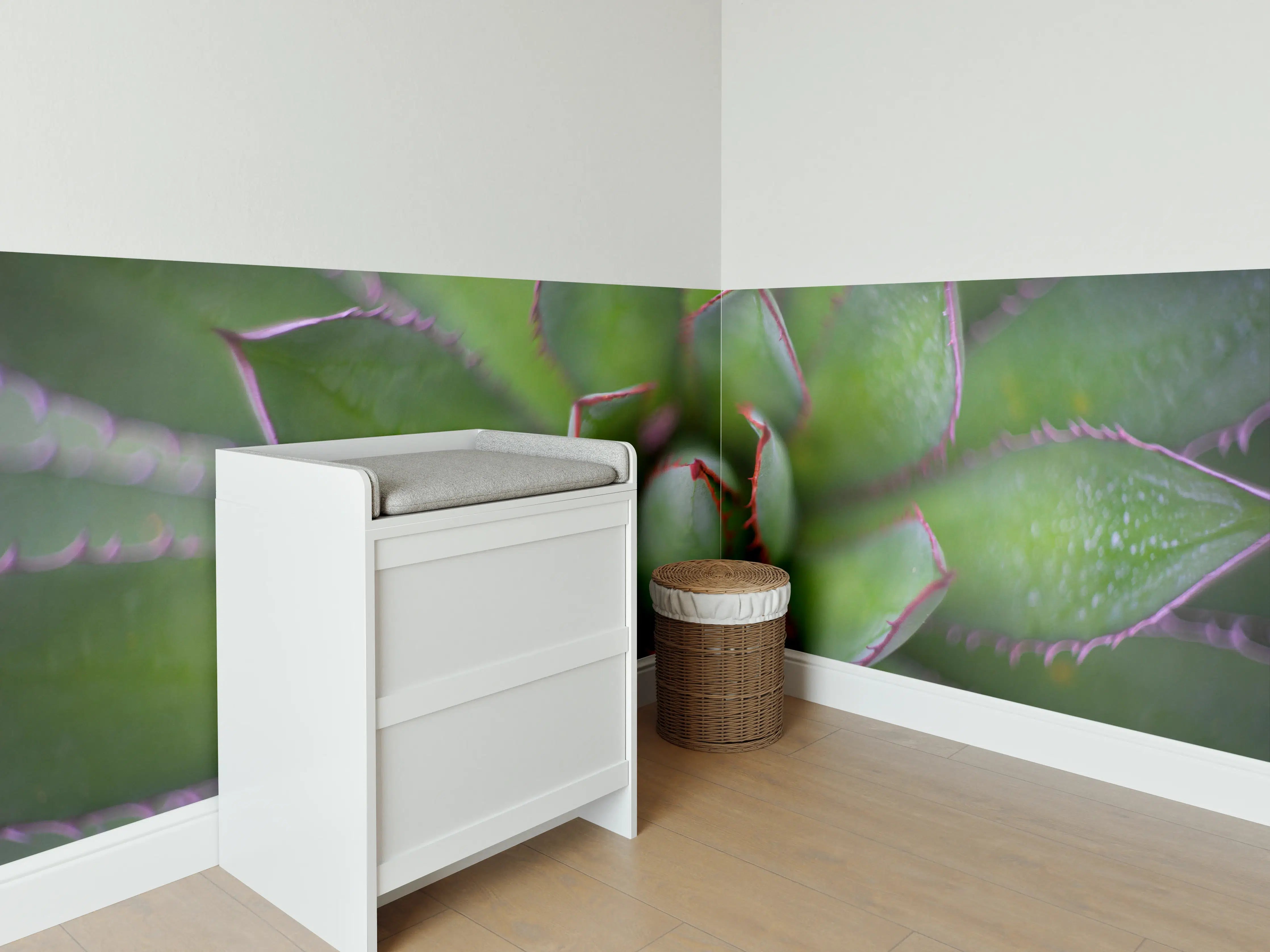 Babyzimmer Wandgestaltung - Detailreiche Grüne Agave Pflanze