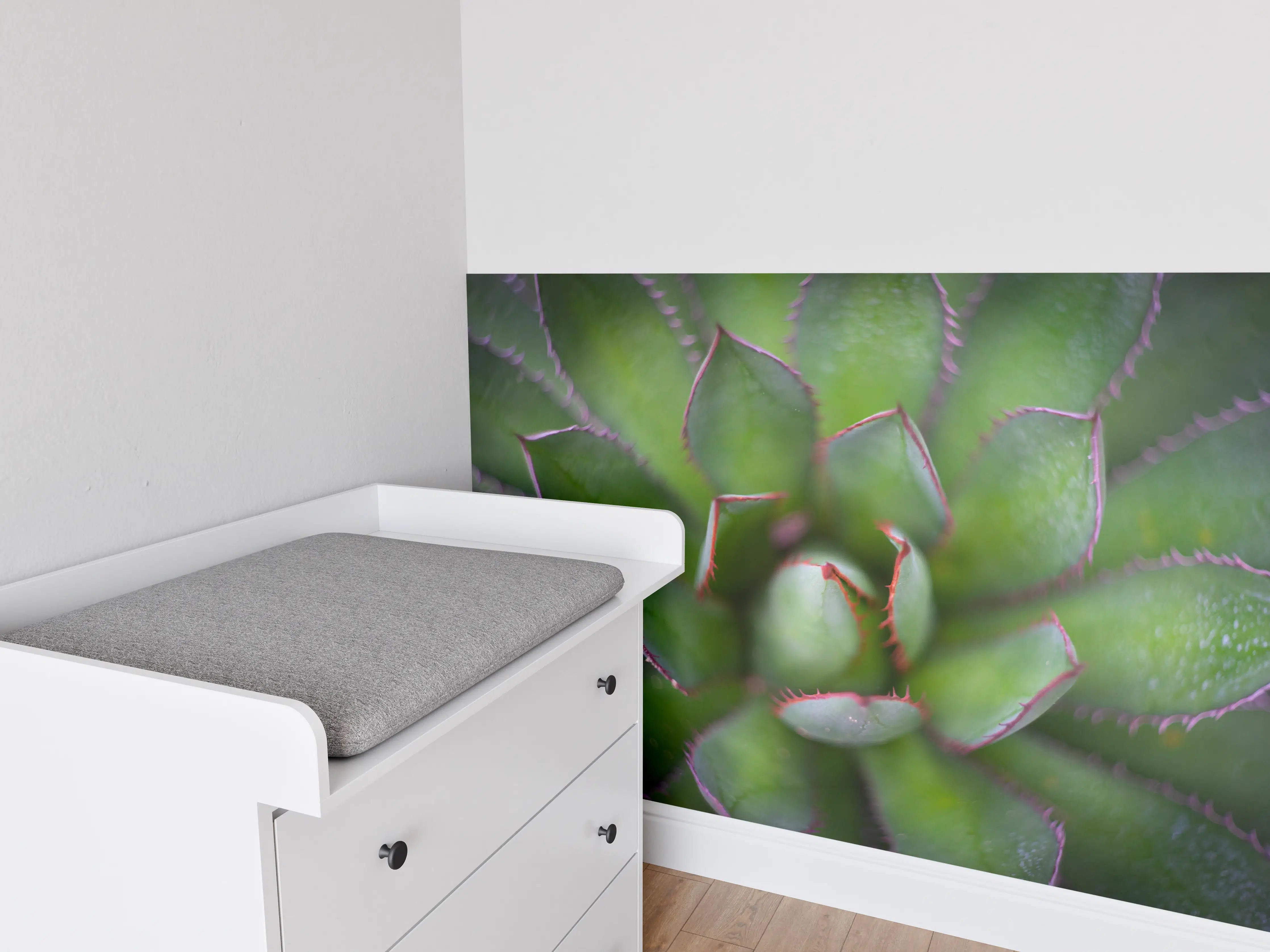 Babyzimmer Wandgestaltung - Detailreiche Grüne Agave Pflanze
