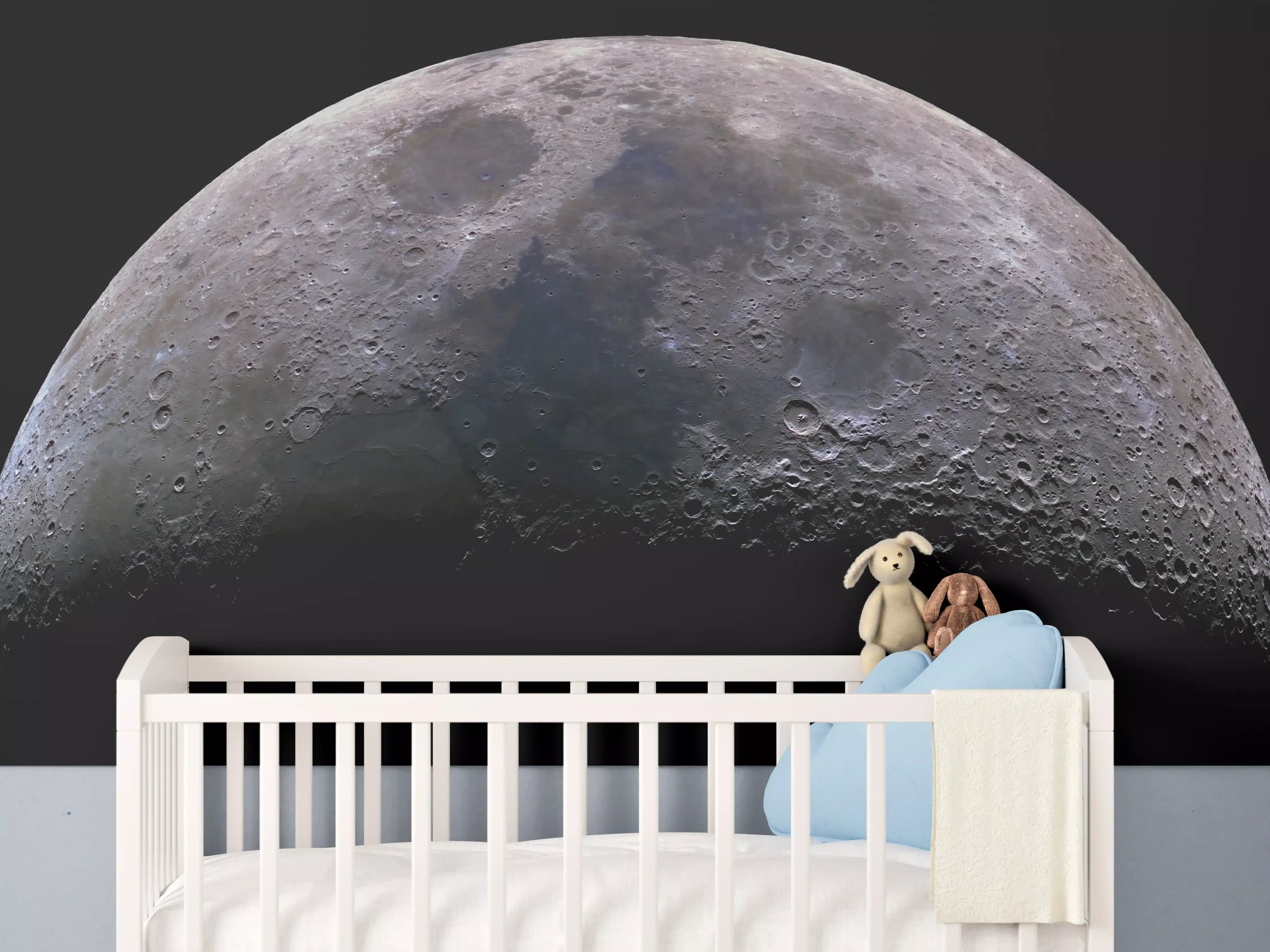 Babyzimmer Wandgestaltung - Detailreiches Bild einer Mondsichel