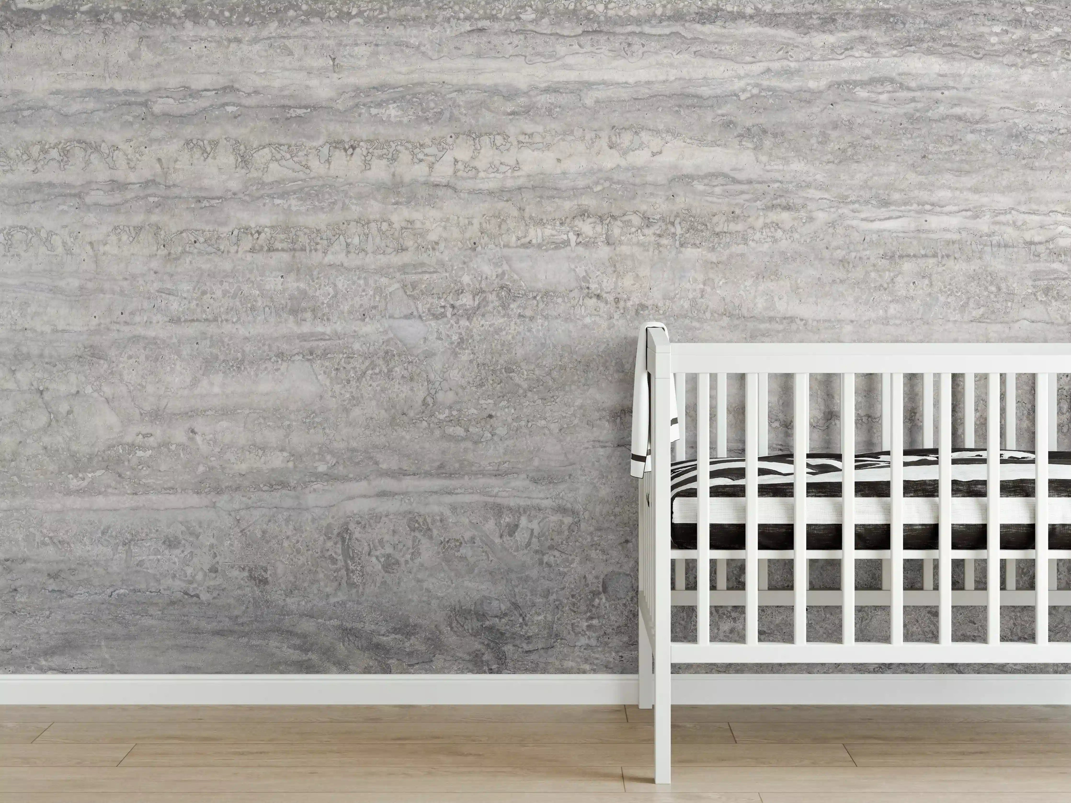 Babyzimmer Wandgestaltung - Dezenter Travertin Marmor