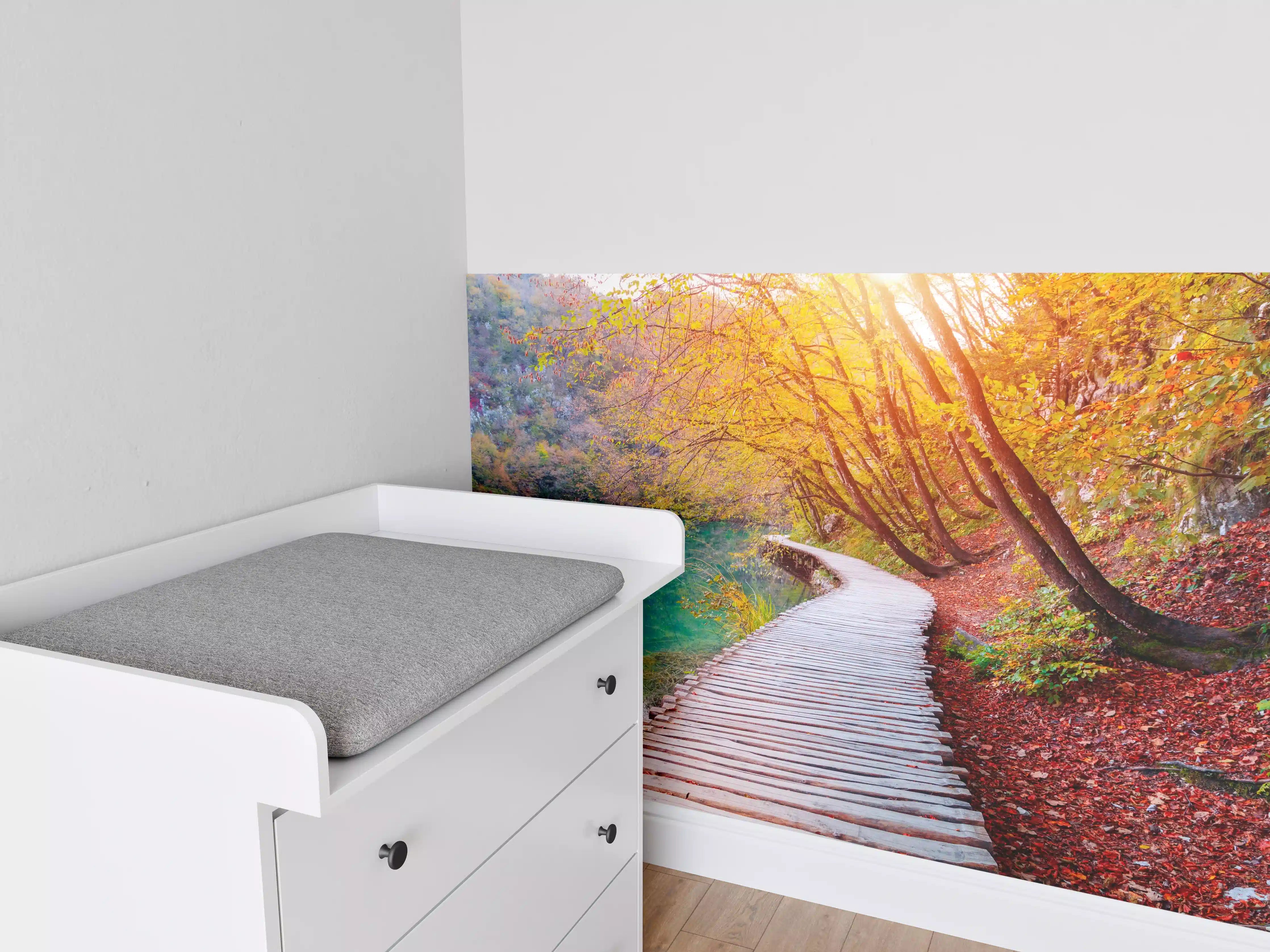 Babyzimmer Wandgestaltung - Die berühmten Plitvicer Seen im Herbst