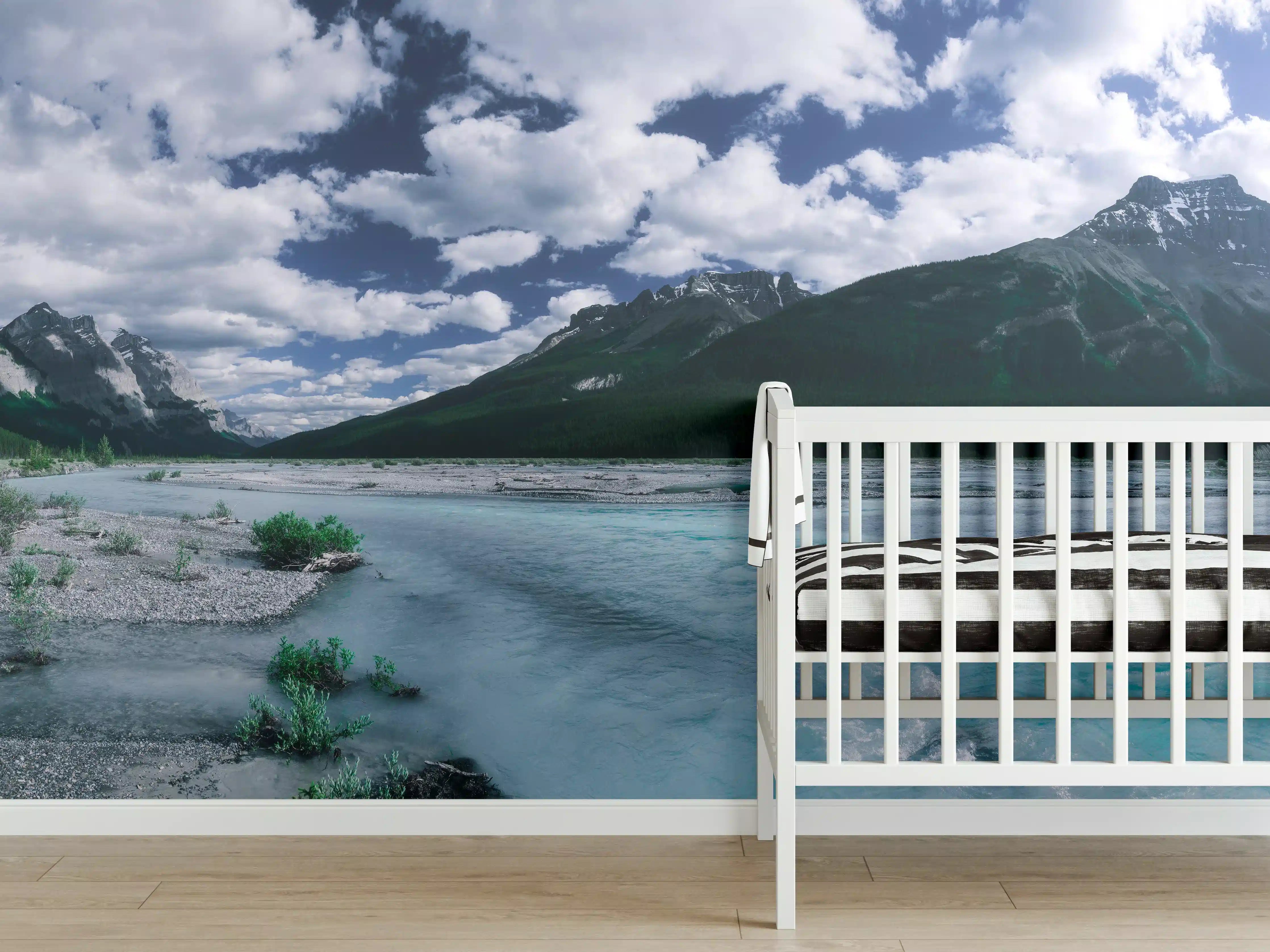 Babyzimmer Wandgestaltung - Dramatische Landschaft entlang des Icefields Parkway
