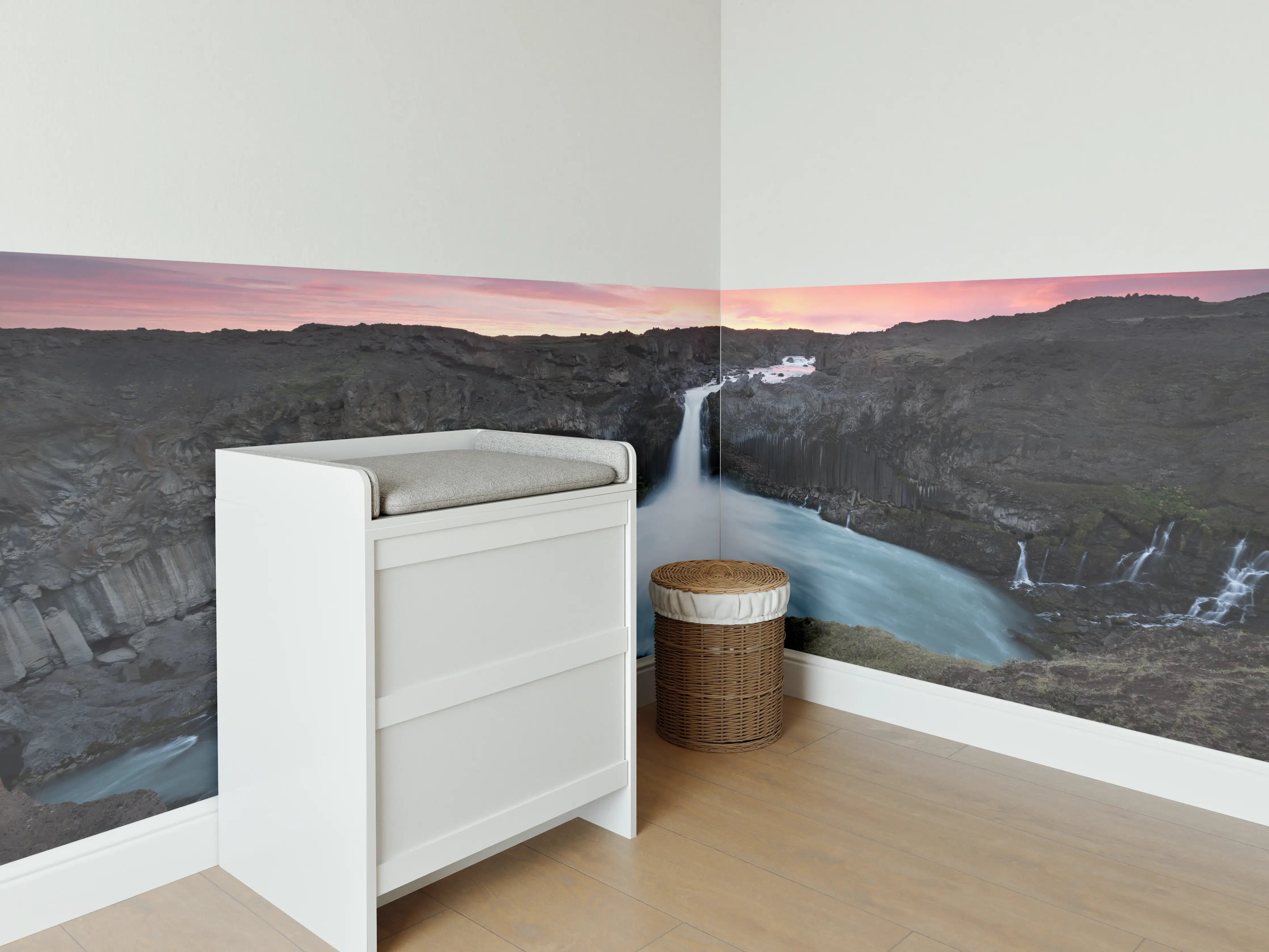 Babyzimmer Wandgestaltung - Dramatischer Wasserfall Island