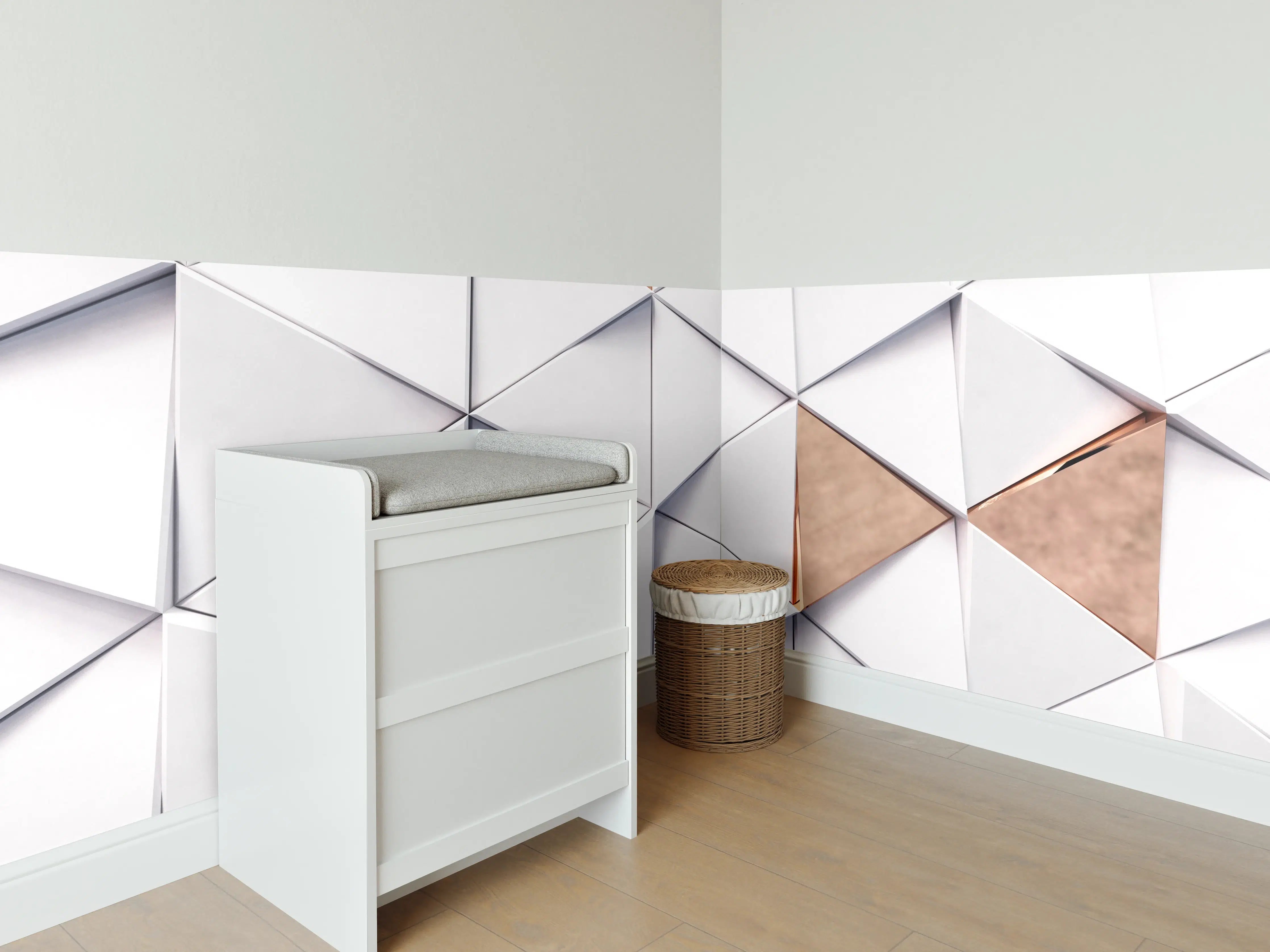 Babyzimmer Wandgestaltung - Dreieckiger Luxus Hintergrund