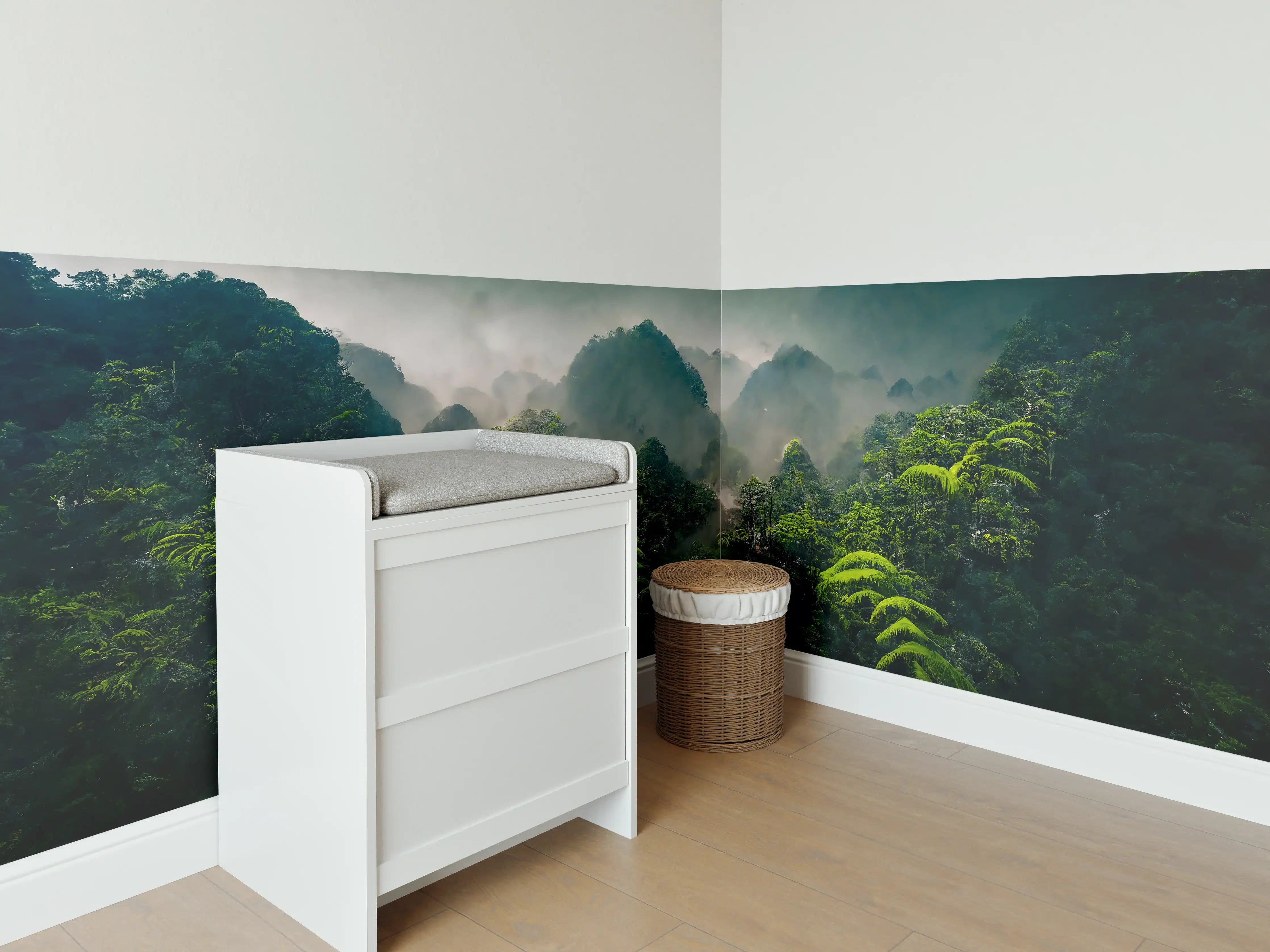 Babyzimmer Wandgestaltung - Dschungel im Morgengrauen
