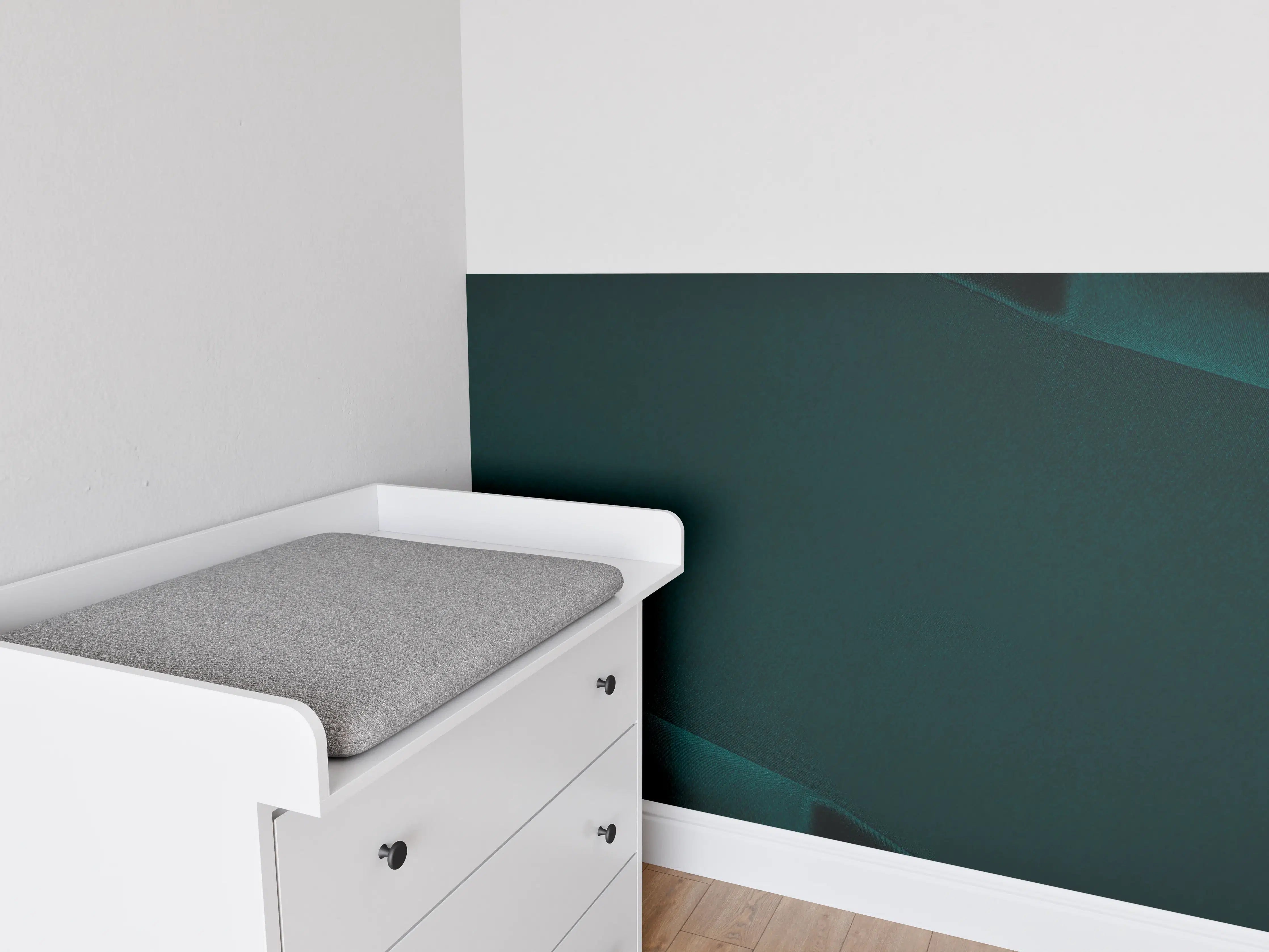 Babyzimmer Wandgestaltung - Dunkelblauer Seidensatin Luxus