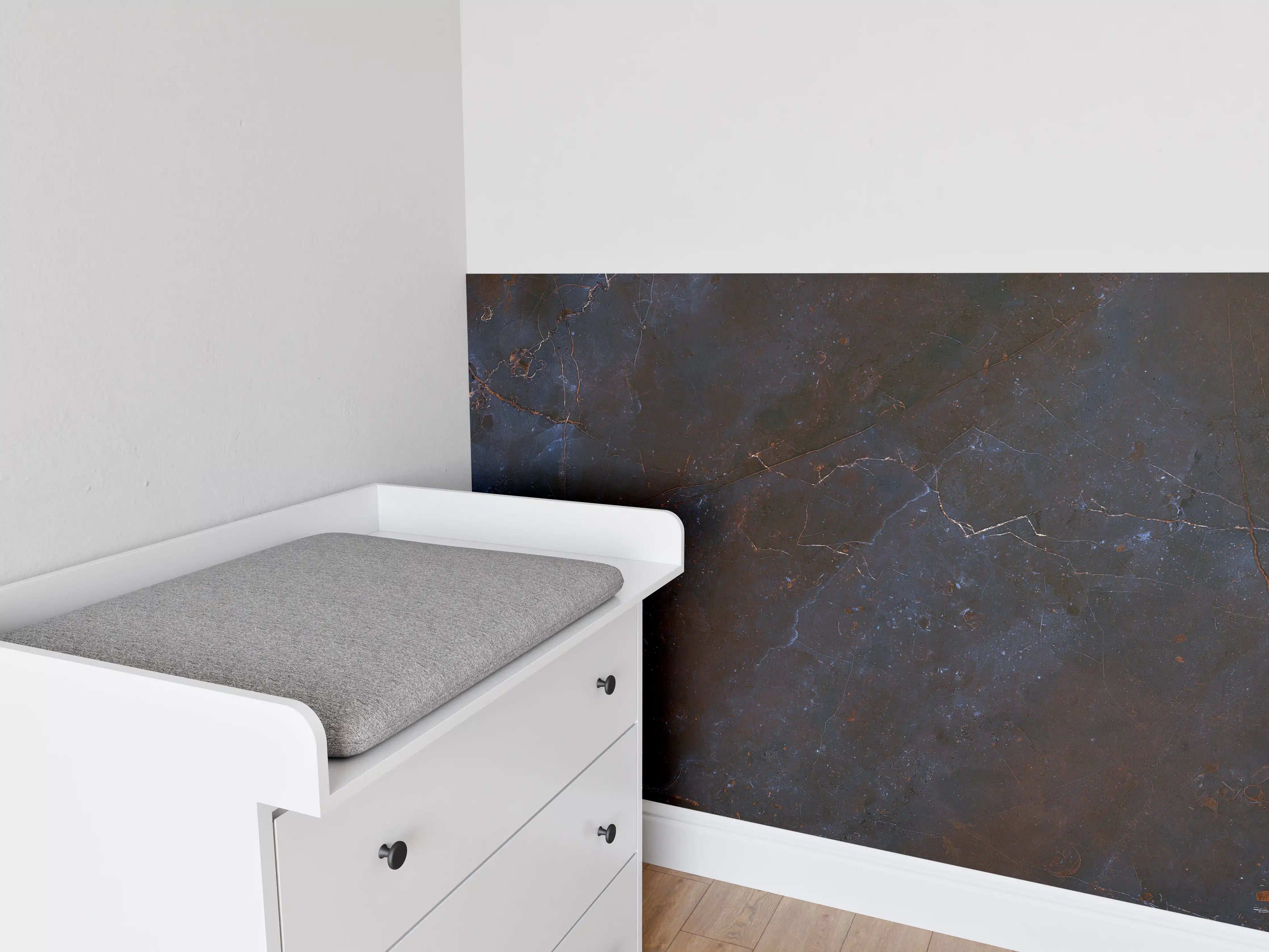 Babyzimmer Wandgestaltung - Dunkelblauer schwarzer Schiefermarmor