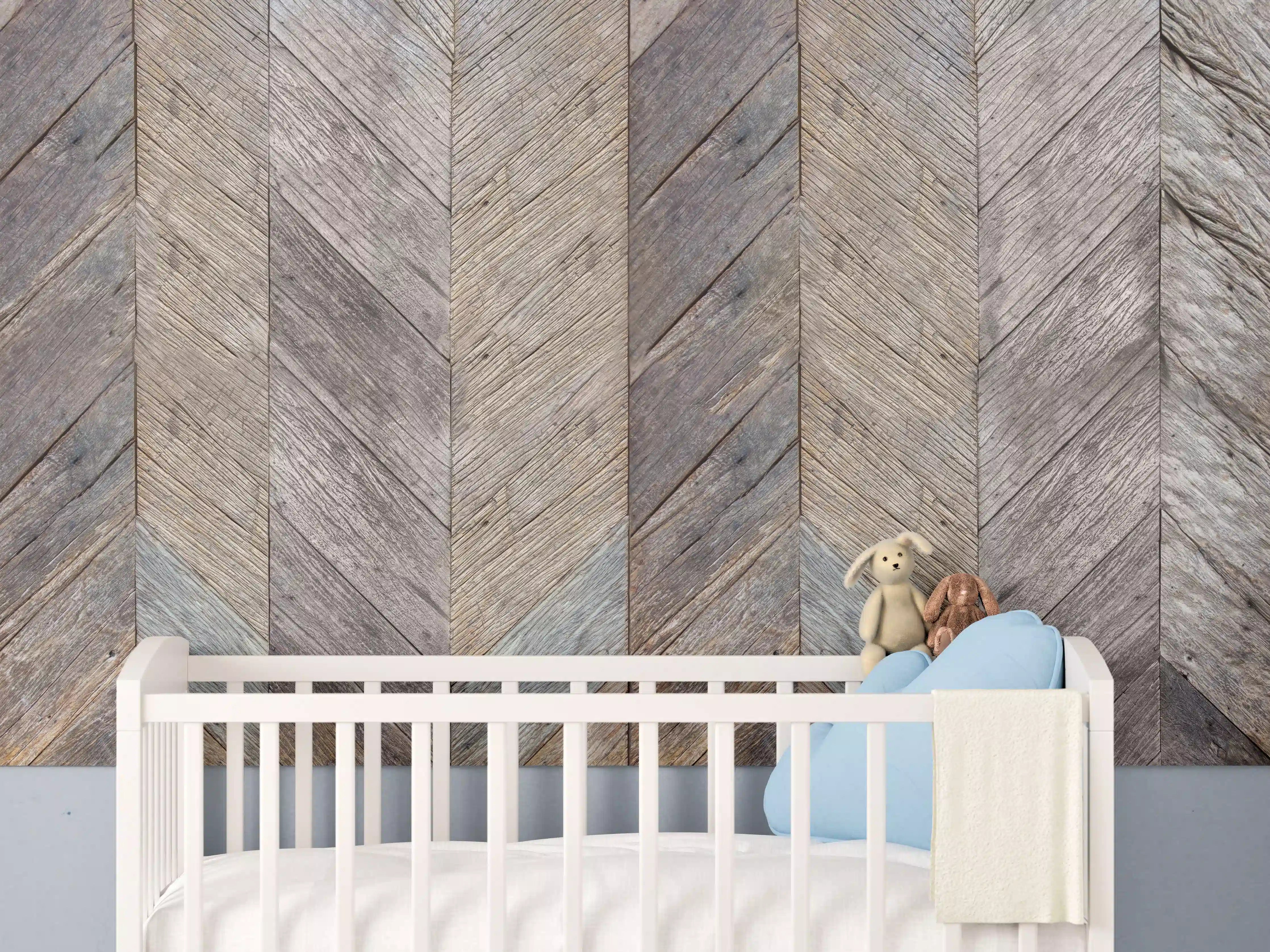 Babyzimmer Wandgestaltung - Dunkelbraun rustikalen harten Holzoberfläche