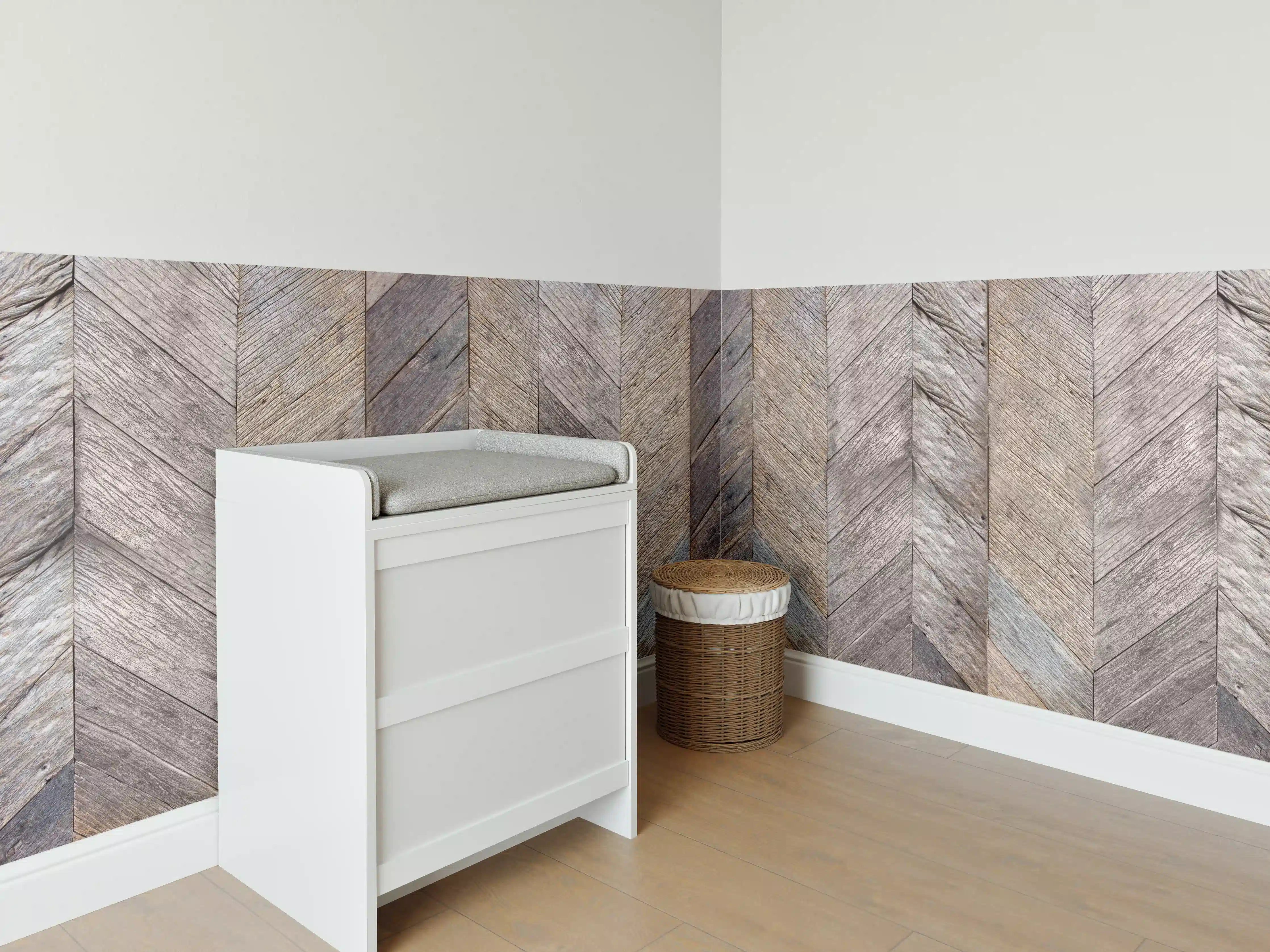 Babyzimmer Wandgestaltung - Dunkelbraun rustikalen harten Holzoberfläche