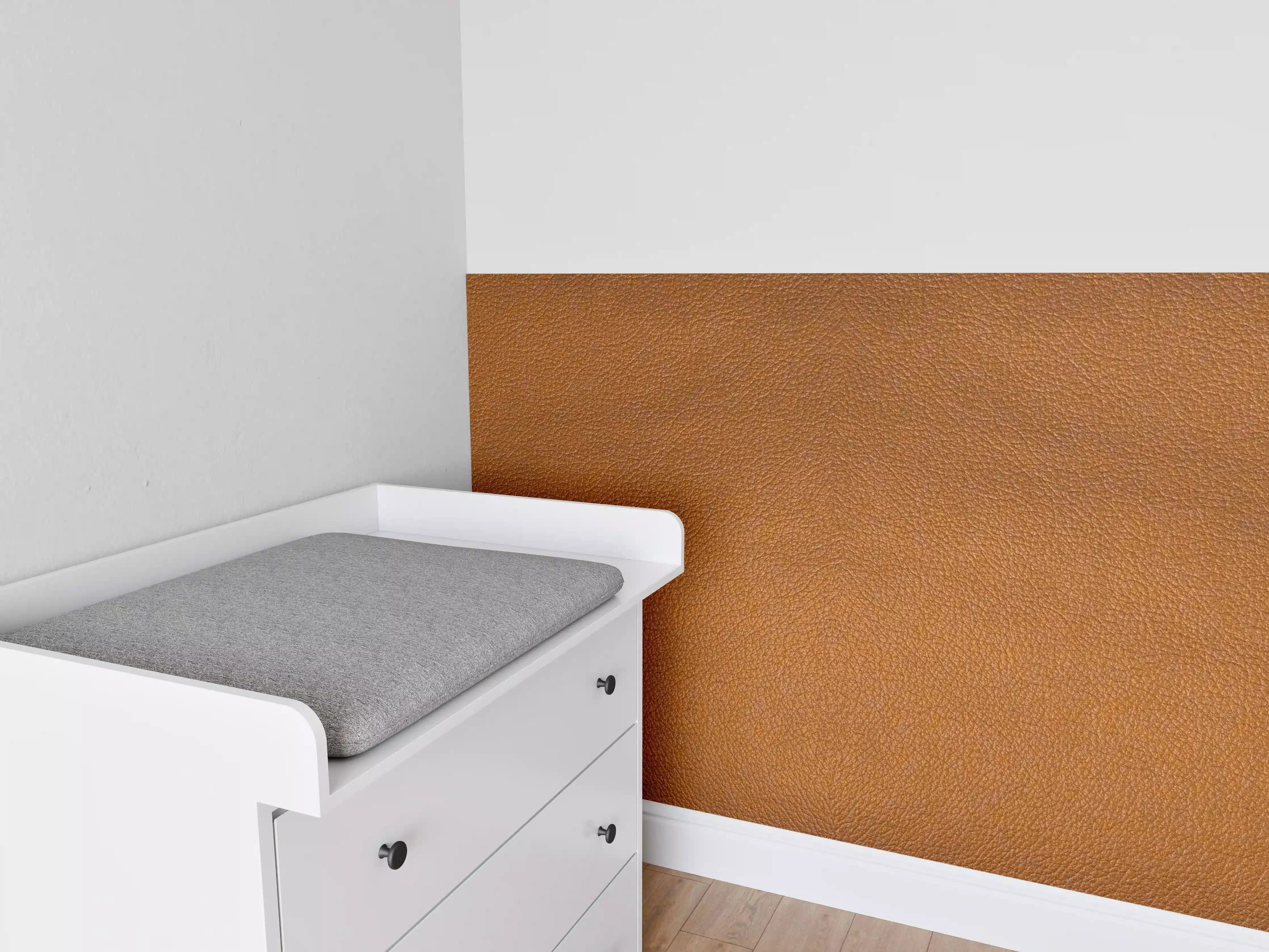 Babyzimmer Wandgestaltung - Dunkelbraune Leder Textur