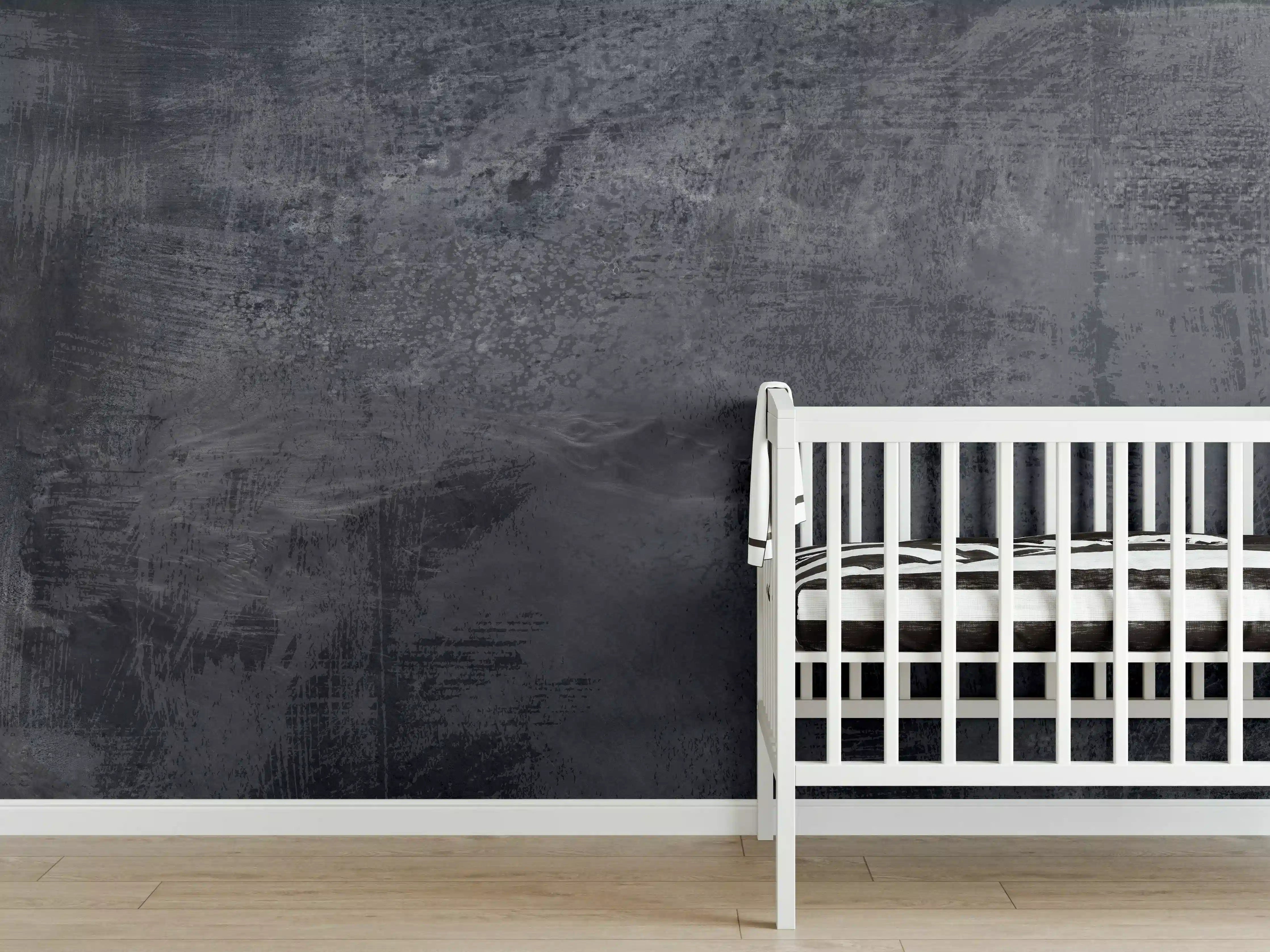 Babyzimmer Wandgestaltung - Dunkelgrauer Zement-Hintergrund