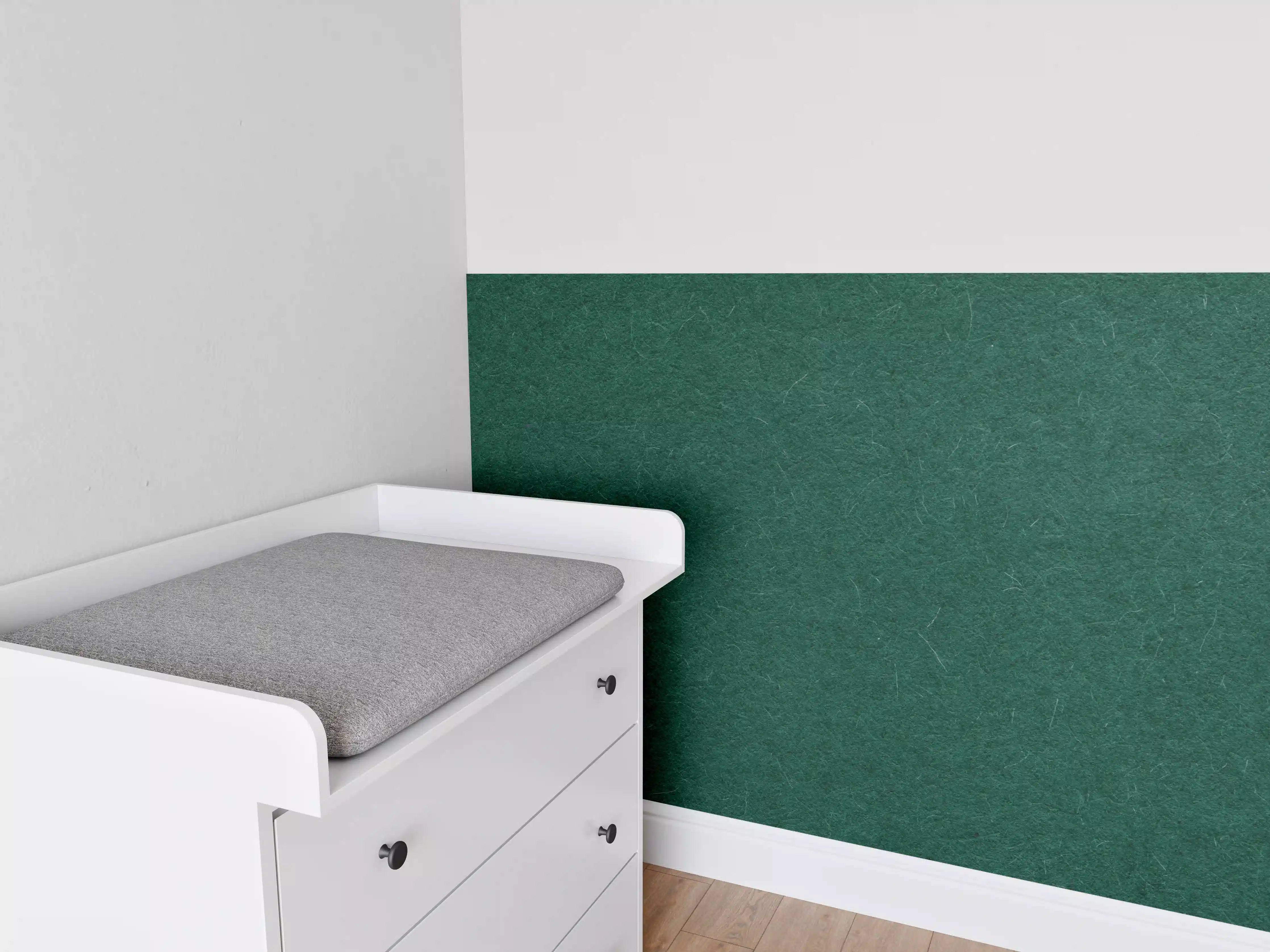 Babyzimmer Wandgestaltung - Dunkelgrüner Pflanzenhintergrund mit feiner Textur