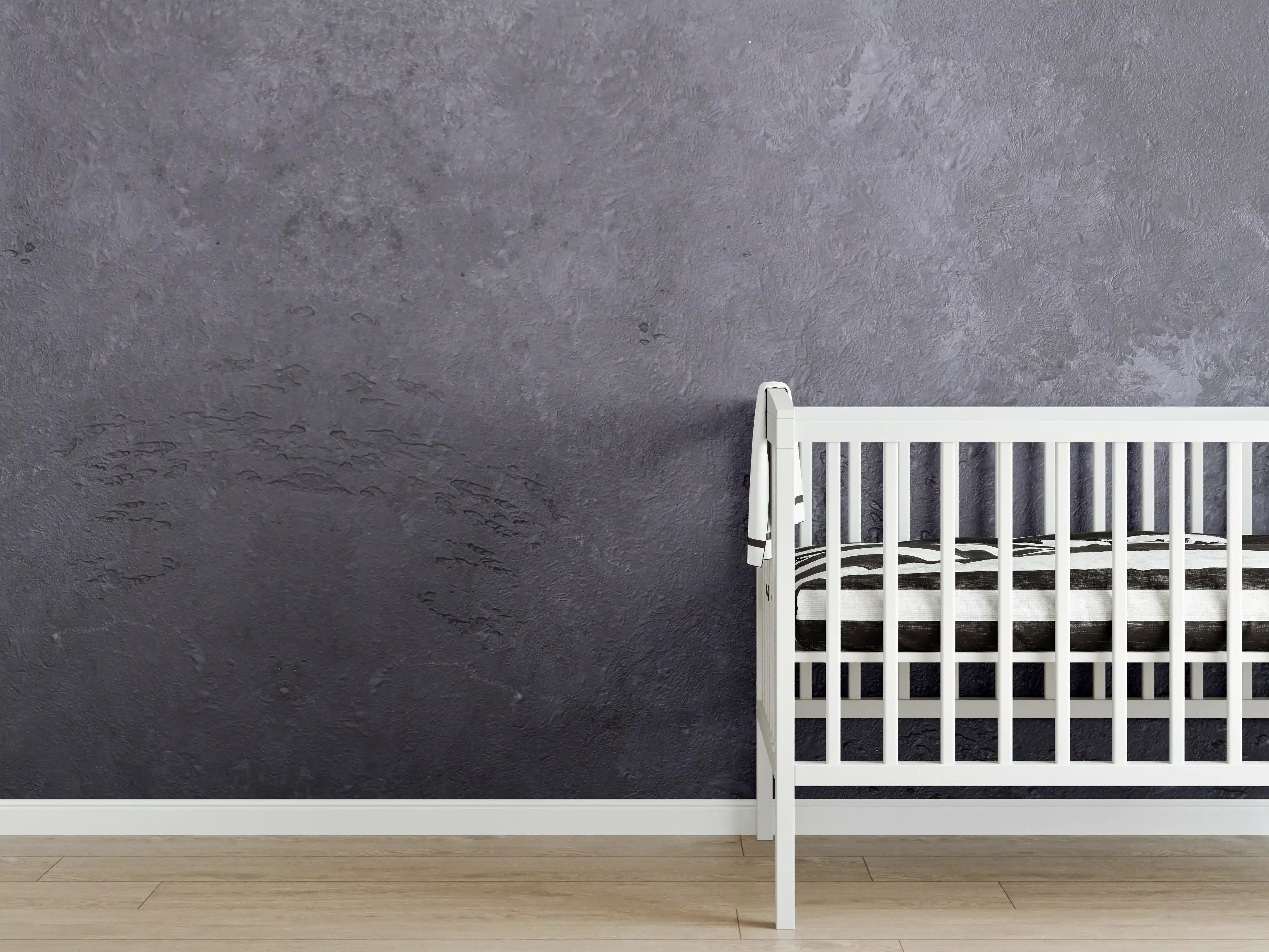 Babyzimmer Wandgestaltung - Dunkle Steintextur
