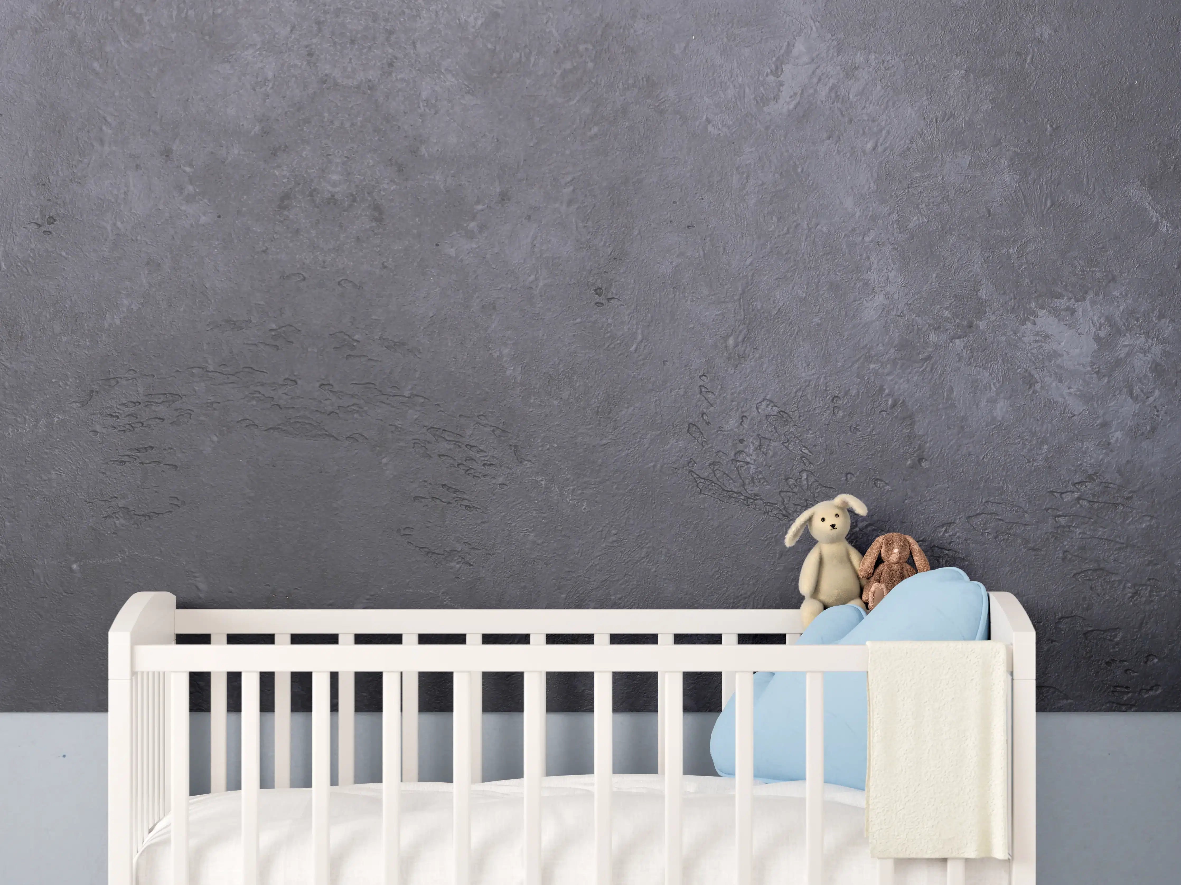 Babyzimmer Wandgestaltung - Dunkle Steintextur