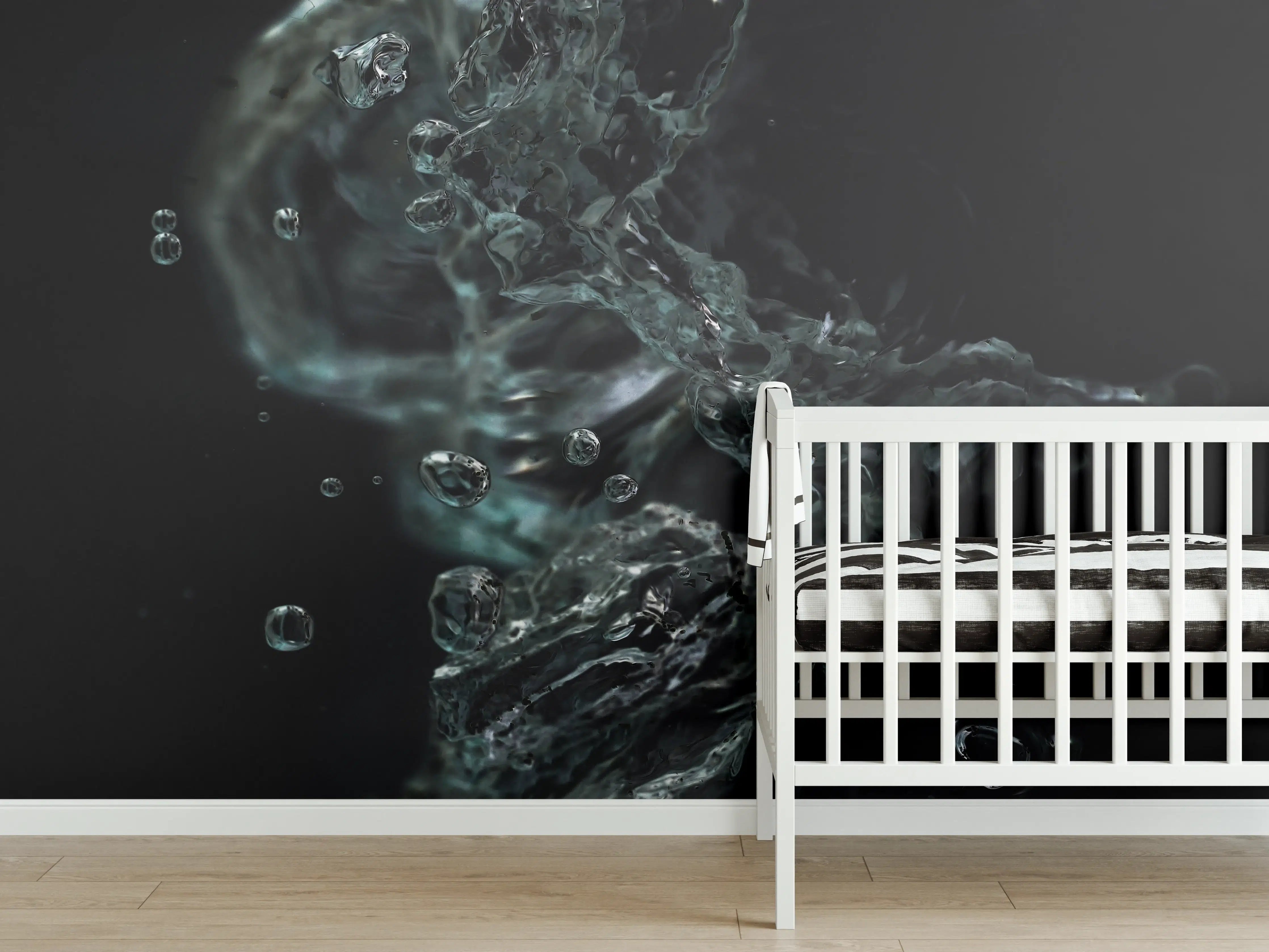 Babyzimmer Wandgestaltung - Dunkle Wasserkunst Makro