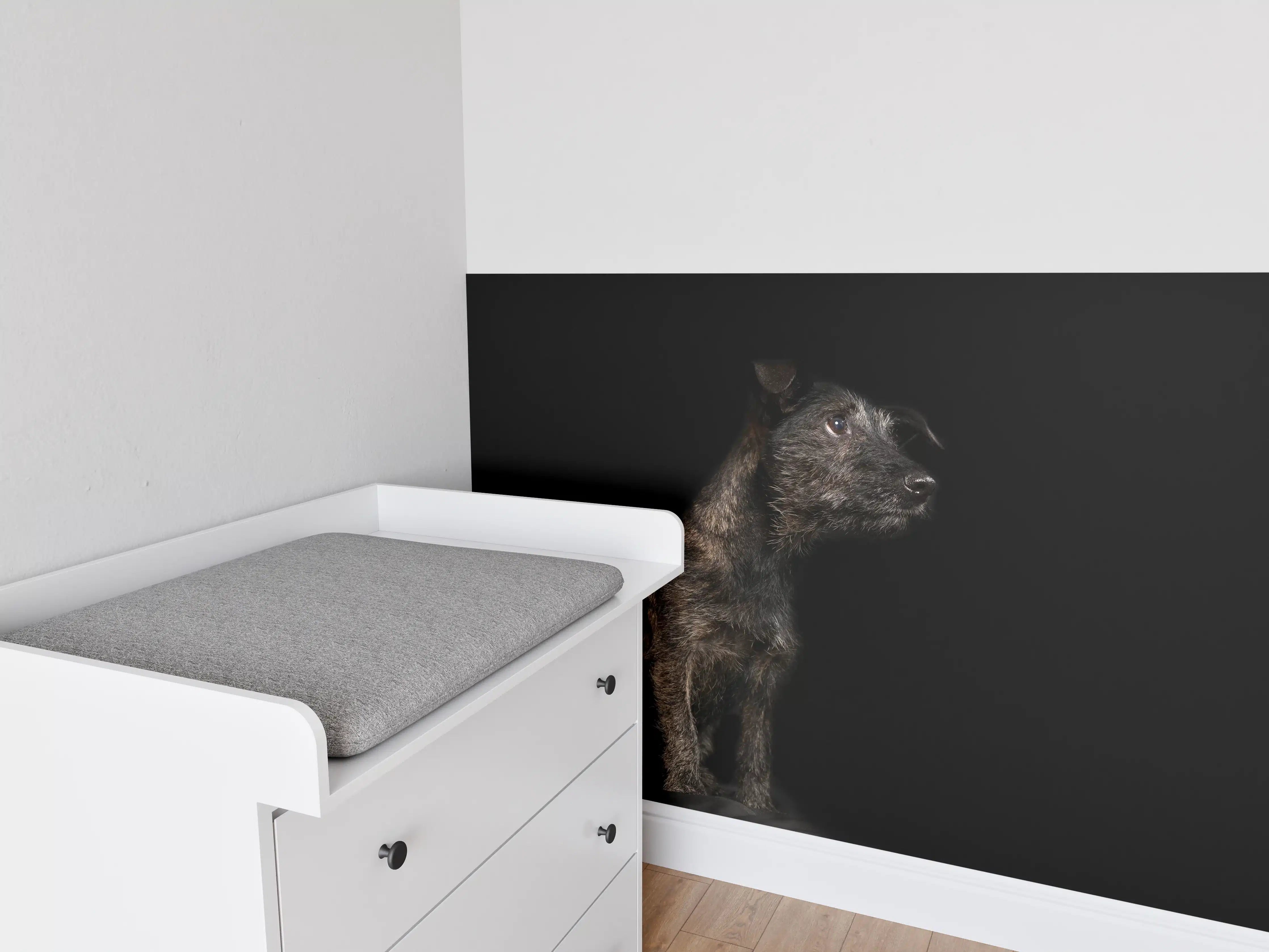 Babyzimmer Wandgestaltung - Dunkler Cairn Terrier Hund