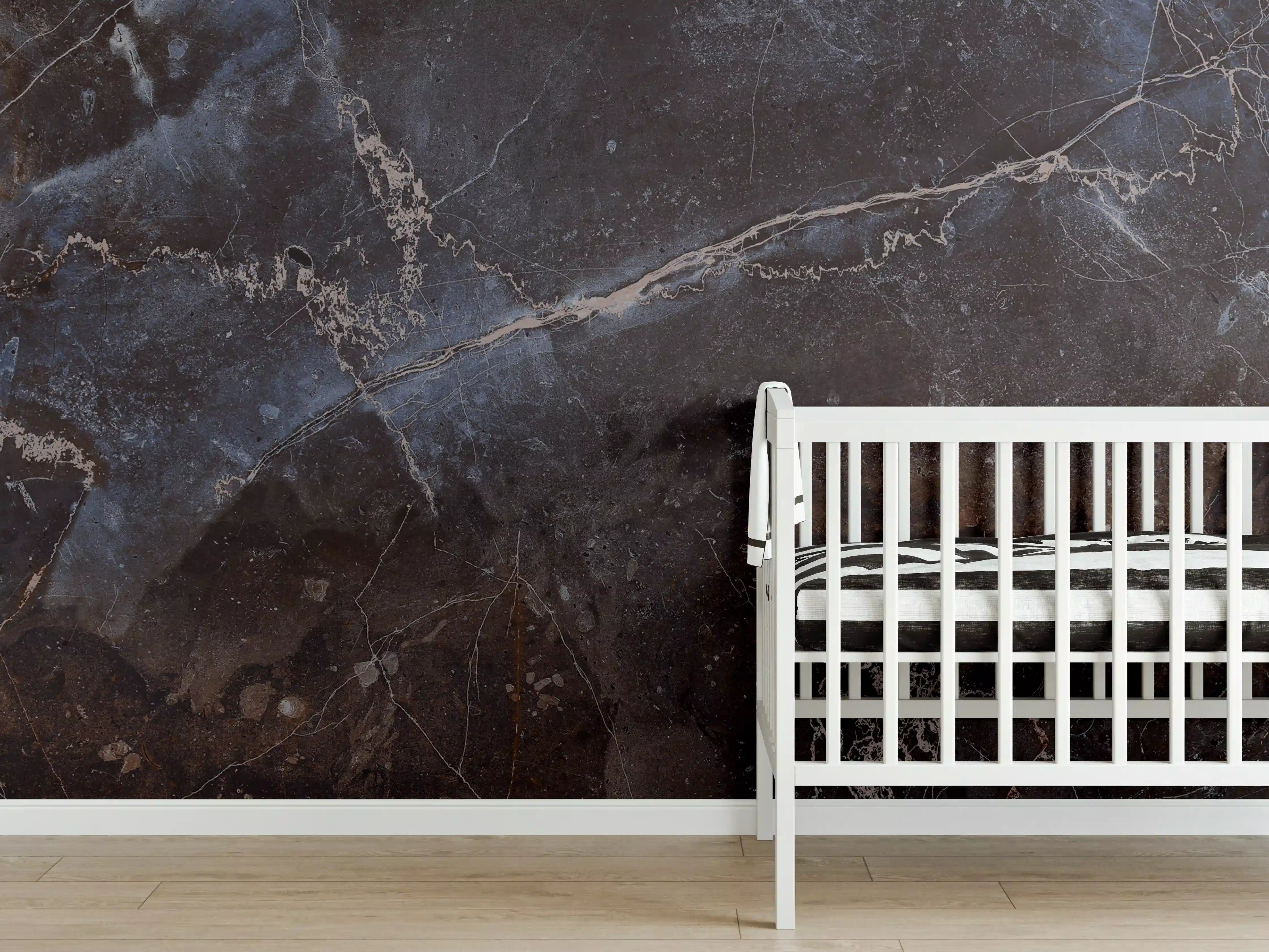 Babyzimmer Wandgestaltung - Dunkler Marmor