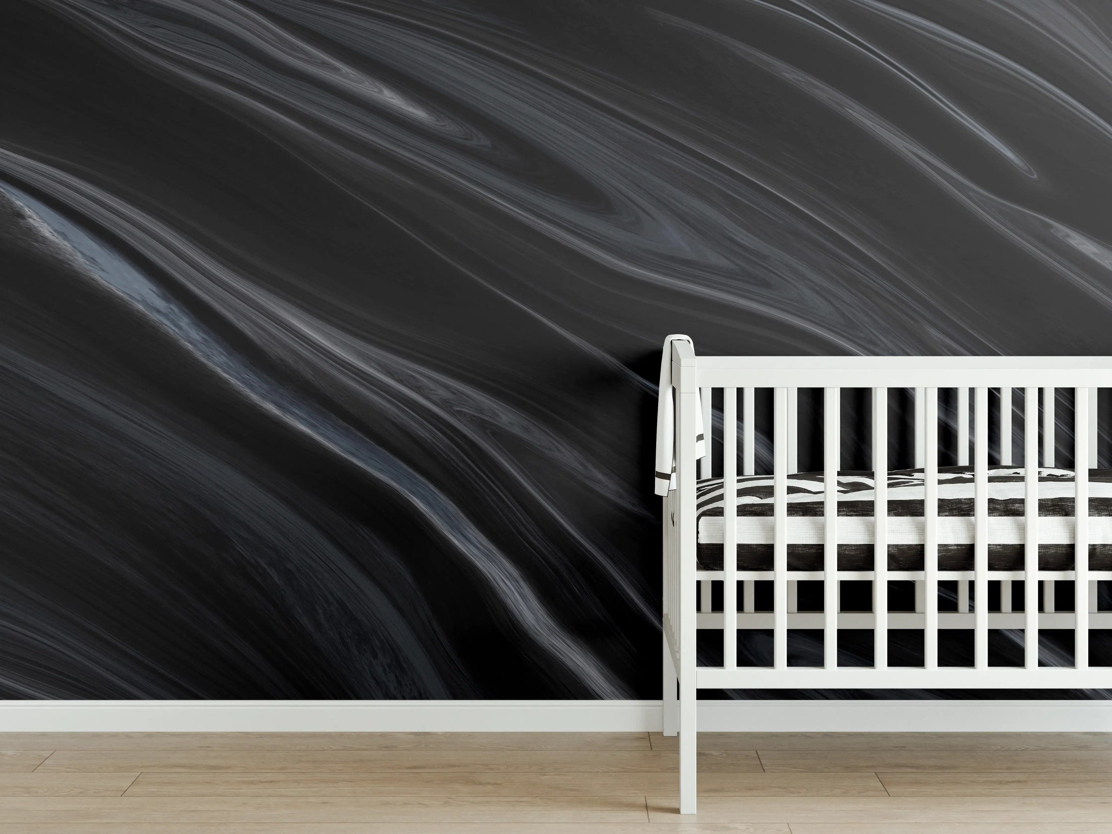Babyzimmer Wandgestaltung - Dunkler Seidenhintergrund