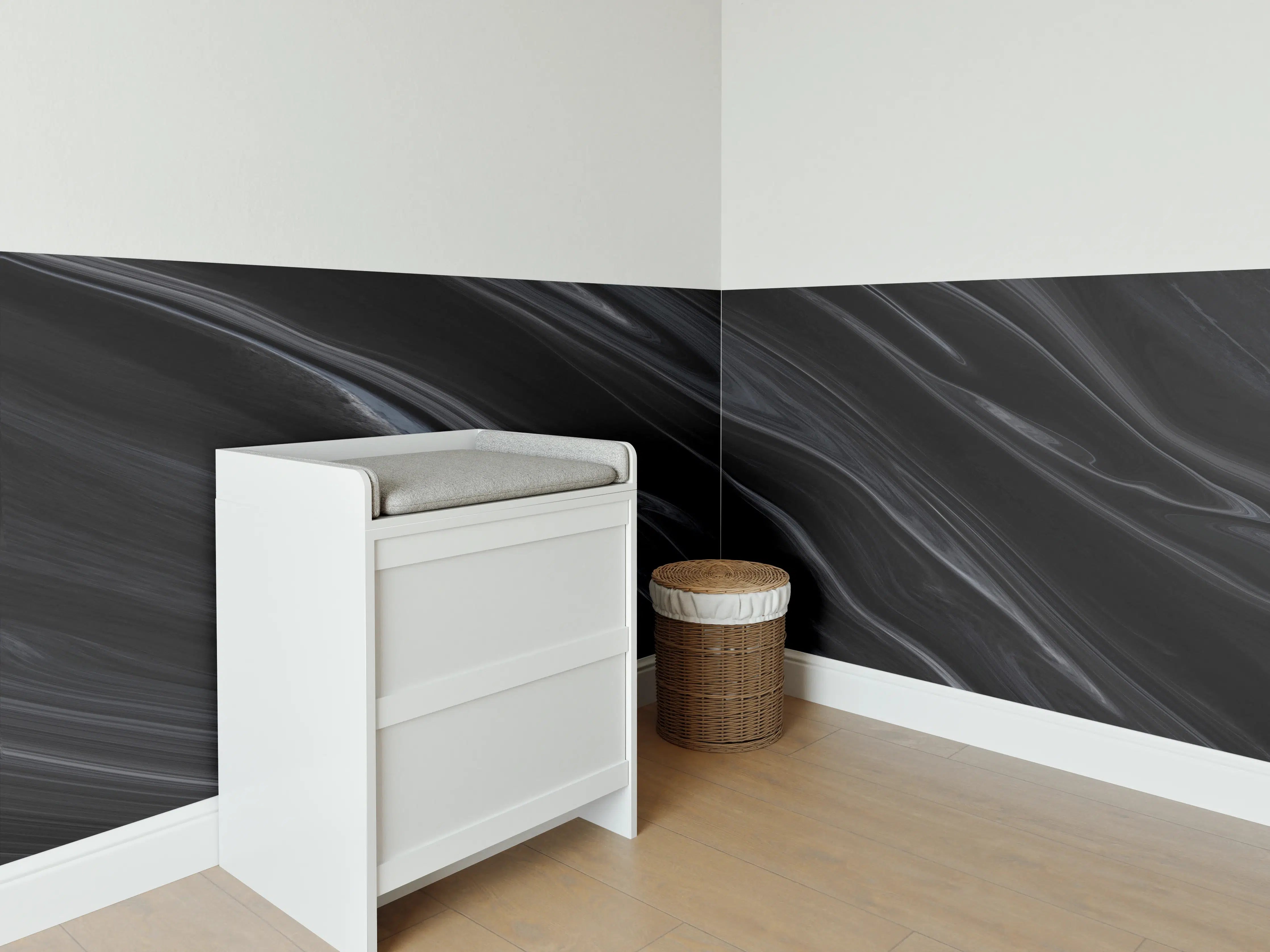 Babyzimmer Wandgestaltung - Dunkler Seidenhintergrund