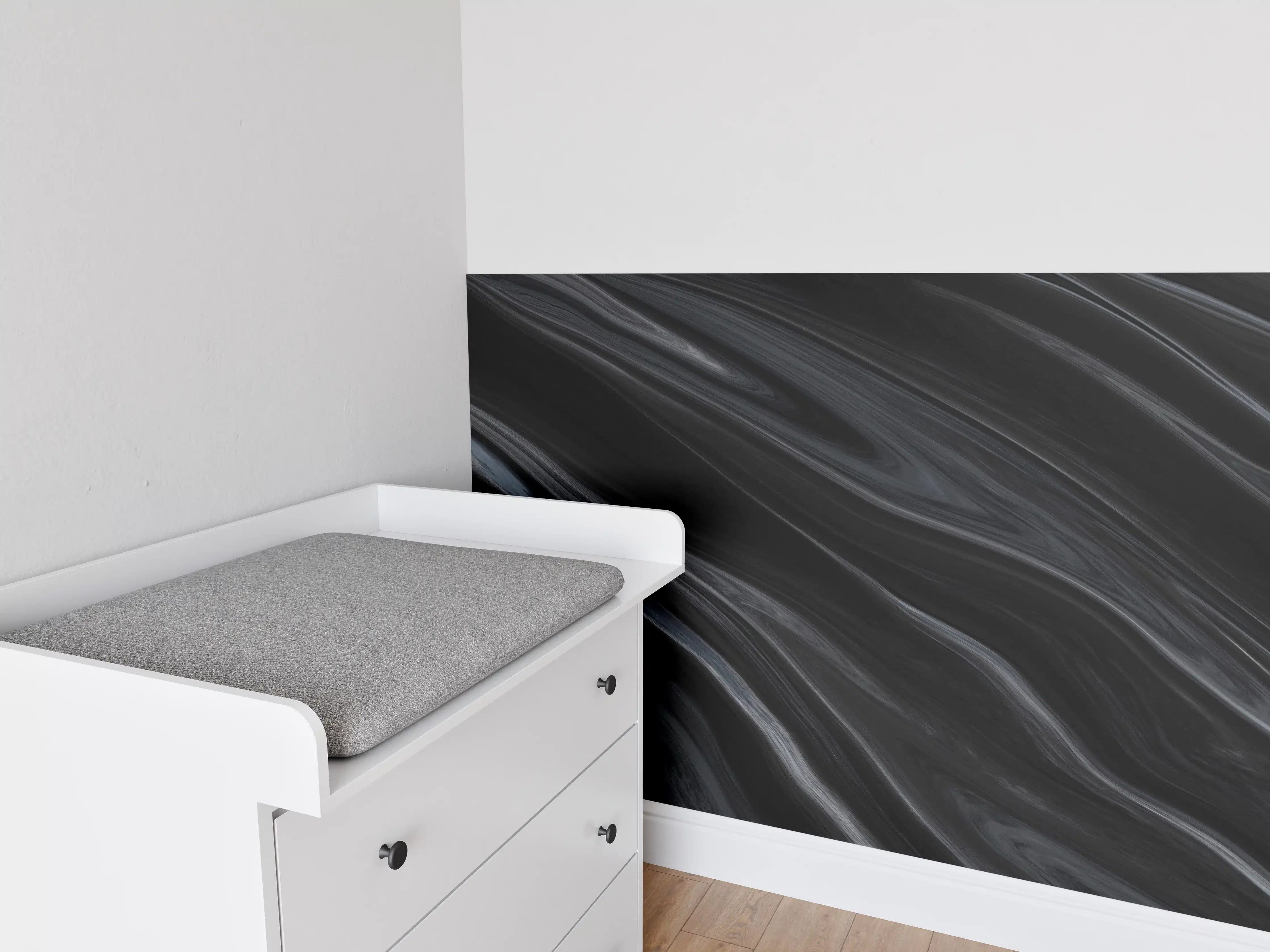 Babyzimmer Wandgestaltung - Dunkler Seidenhintergrund