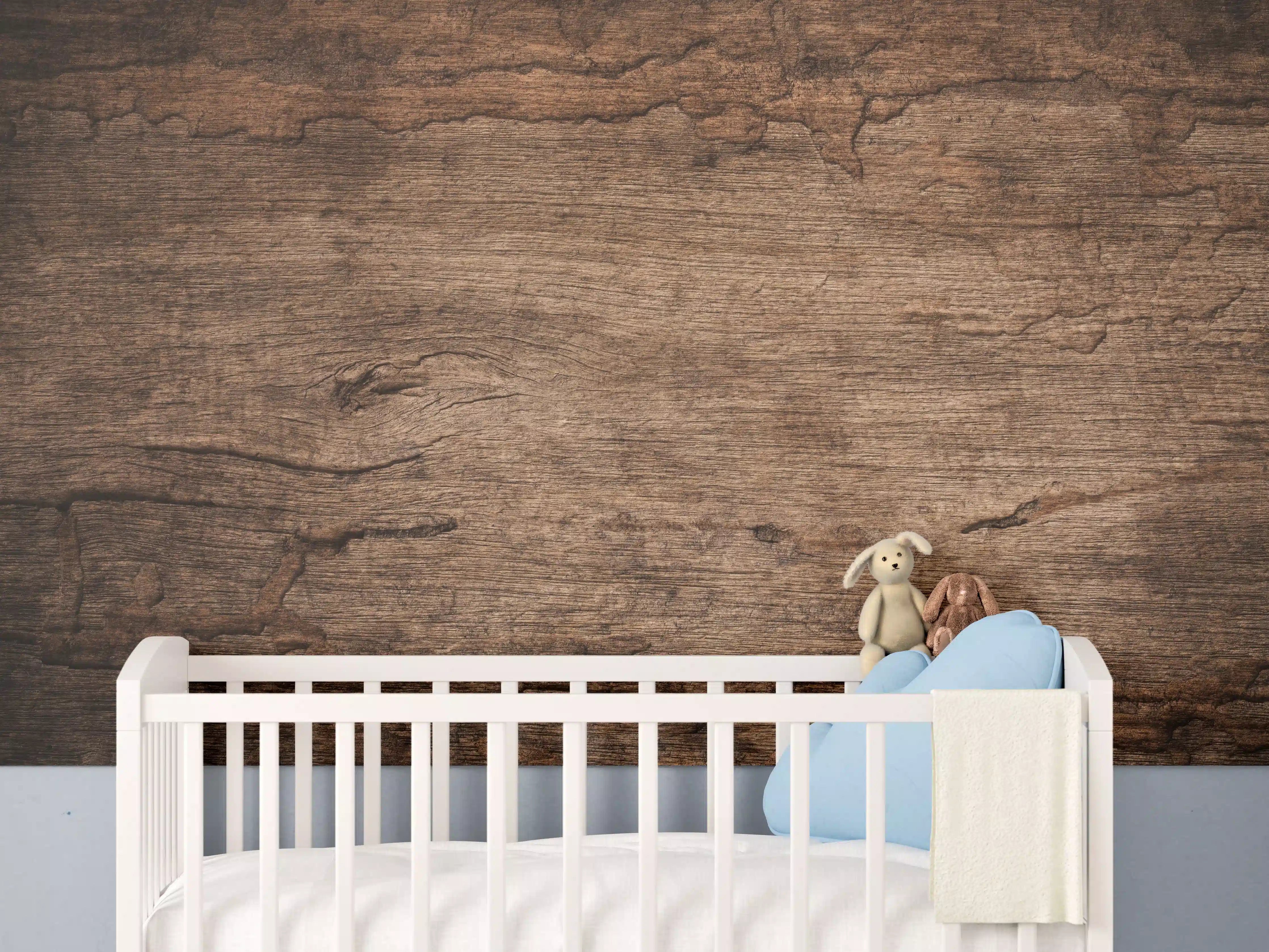 Babyzimmer Wandgestaltung - Dunkles verfallendes Holz