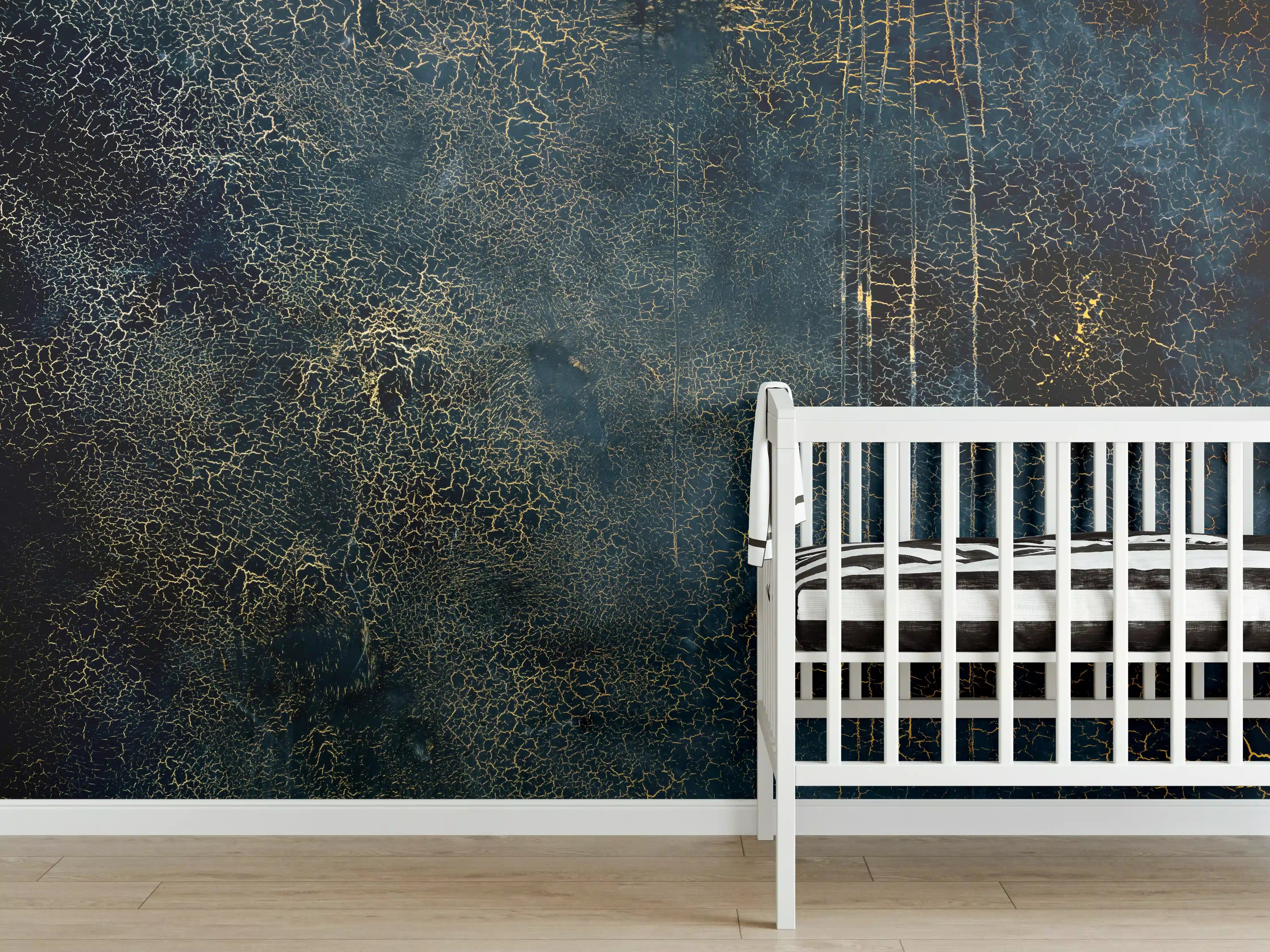 Babyzimmer Wandgestaltung - Edel-Rissige Textur mit Craquelé- Effekt